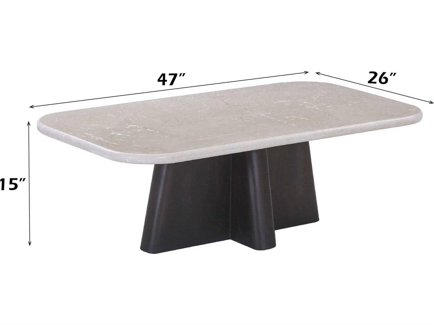 Acme Furniture Jacory Rectangular Bottocino Marble Top Espresso Coffee Table