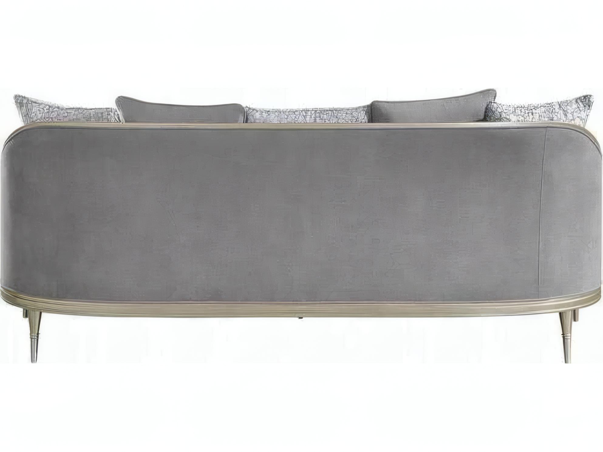 Acme Furniture Fernando Gray Chenille Champagne Upholstered Sofa