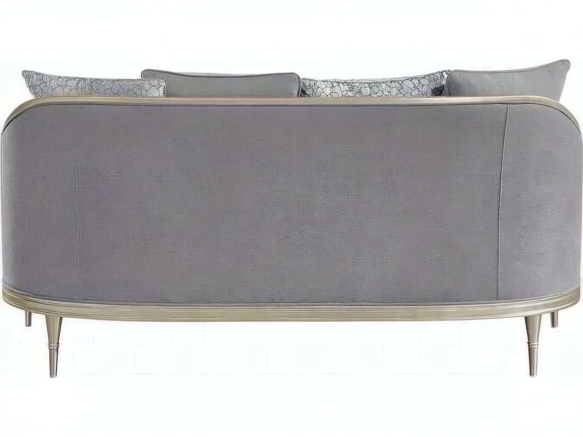 Acme Furniture Fernando Gray Chenille Champagne Upholstered Loveseat