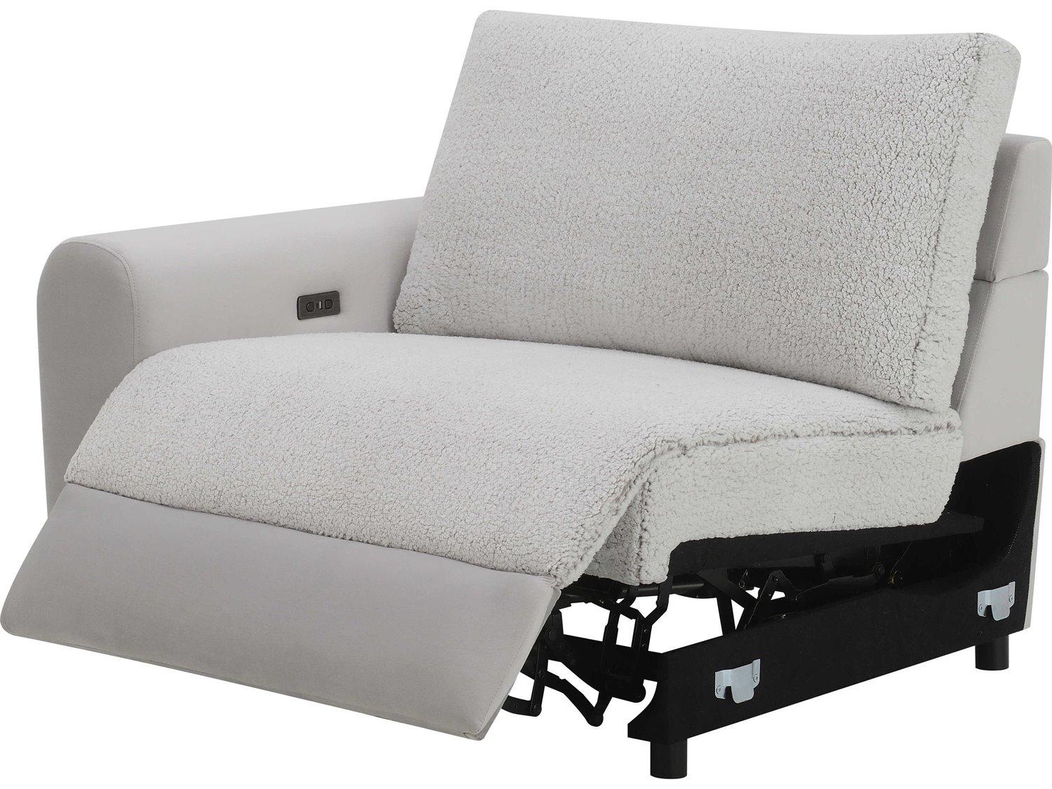 Acme Furniture Tarrance Gray Sherpa Velvet Upholstered Recliner