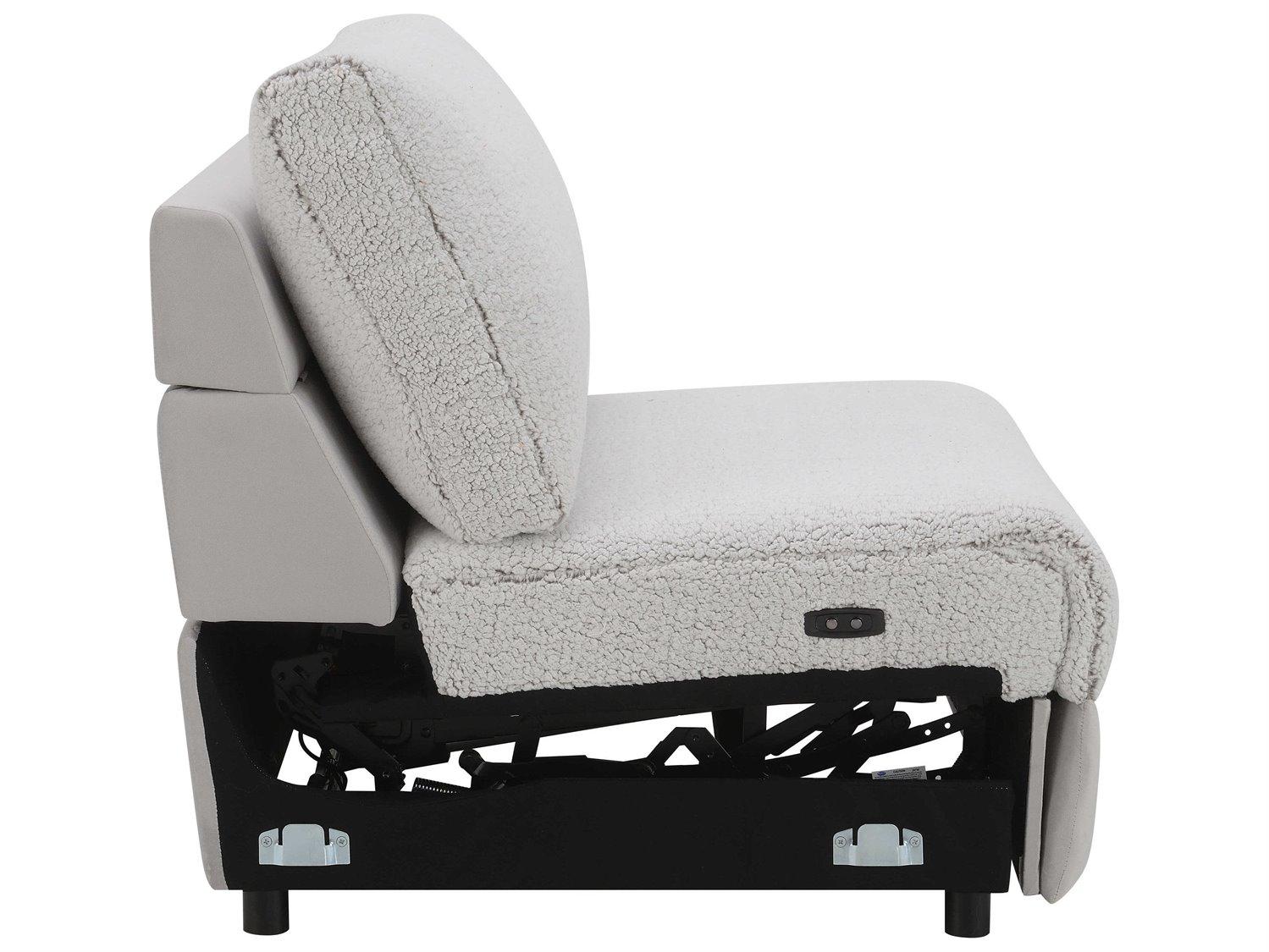 Acme Furniture Tarrance Graysherpa Velvet Upholstered Recliner