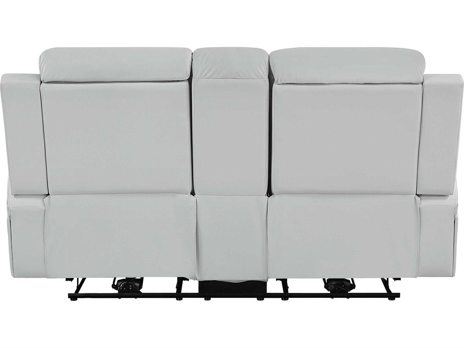 Acme Furniture Elonzo Light Gray Synthetic Leather Faux Sofa