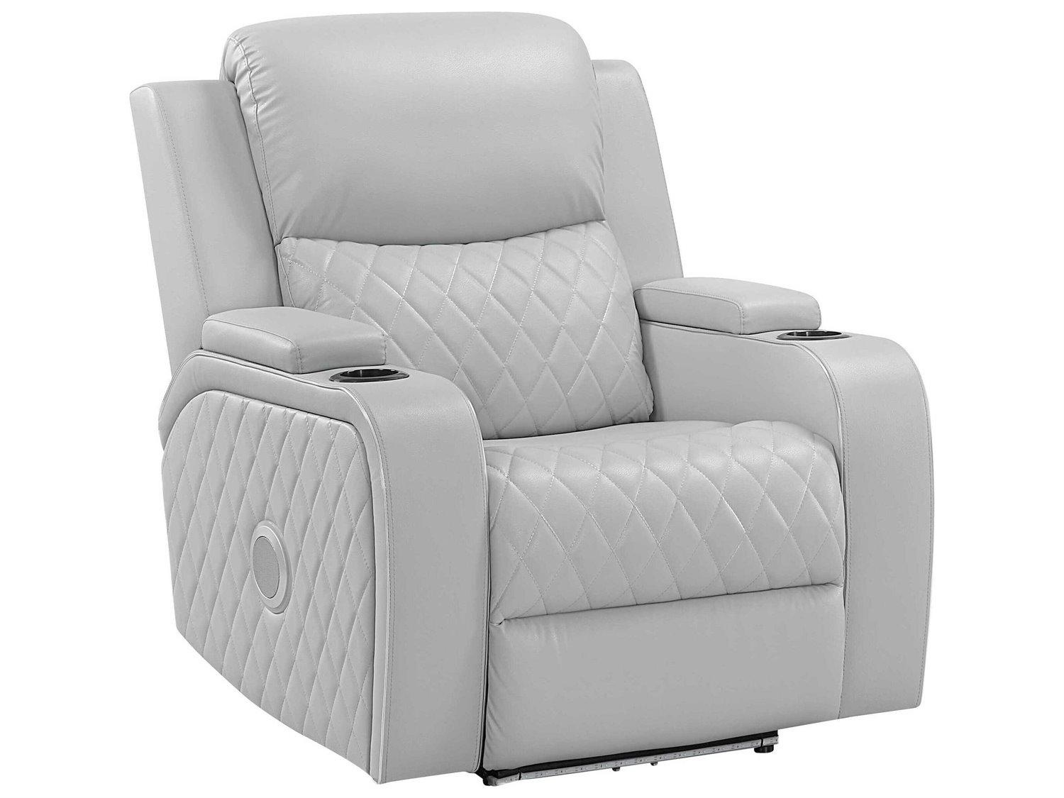 Acme Furniture Elonzo Light Gray Synthetic Leather Faux Recliner