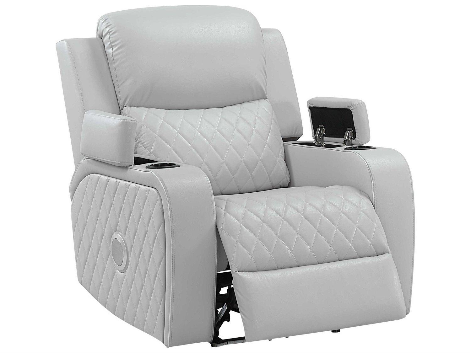 Acme Furniture Elonzo Light Gray Synthetic Leather Faux Recliner