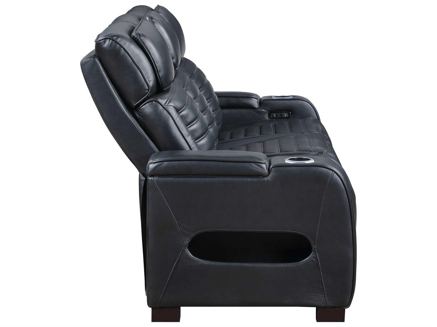 Acme Furniture Ephron Black Leather Air Sofa