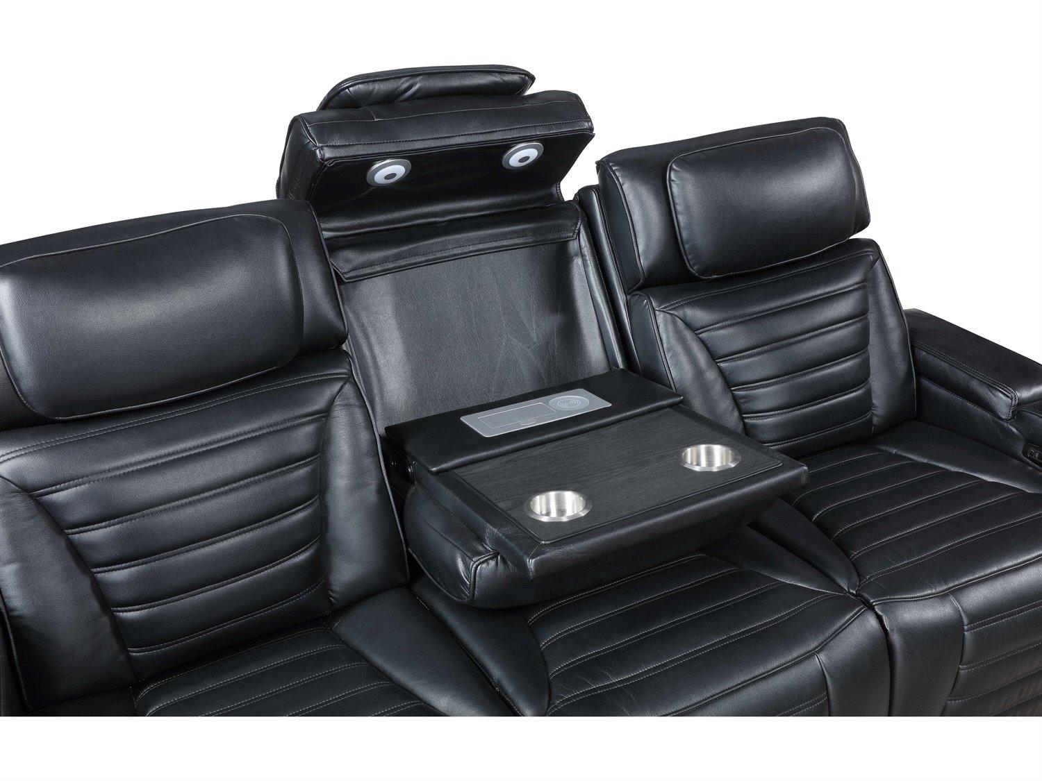 Acme Furniture Ephron Black Leather Air Sofa