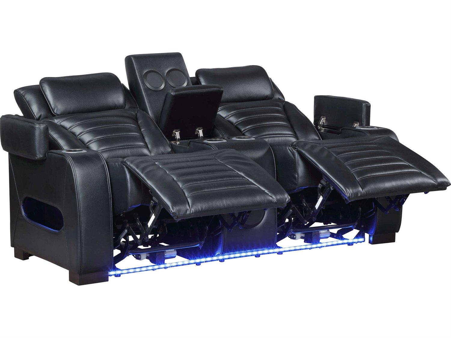 Acme Furniture Ephron Black Leather Air Sofa