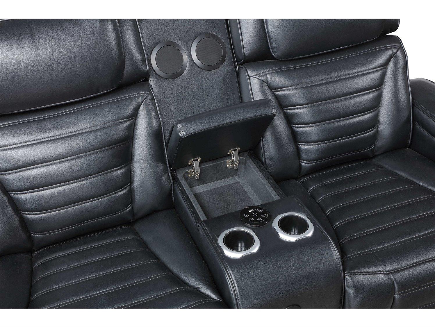 Acme Furniture Ephron Black Leather Air Sofa