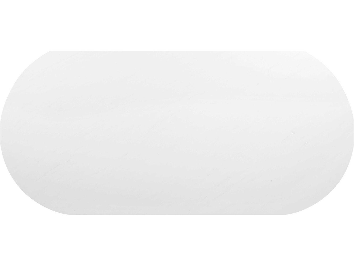 Acme Furniture Clayten Oval Faux Marble Engineering Top Light Oak Console Table