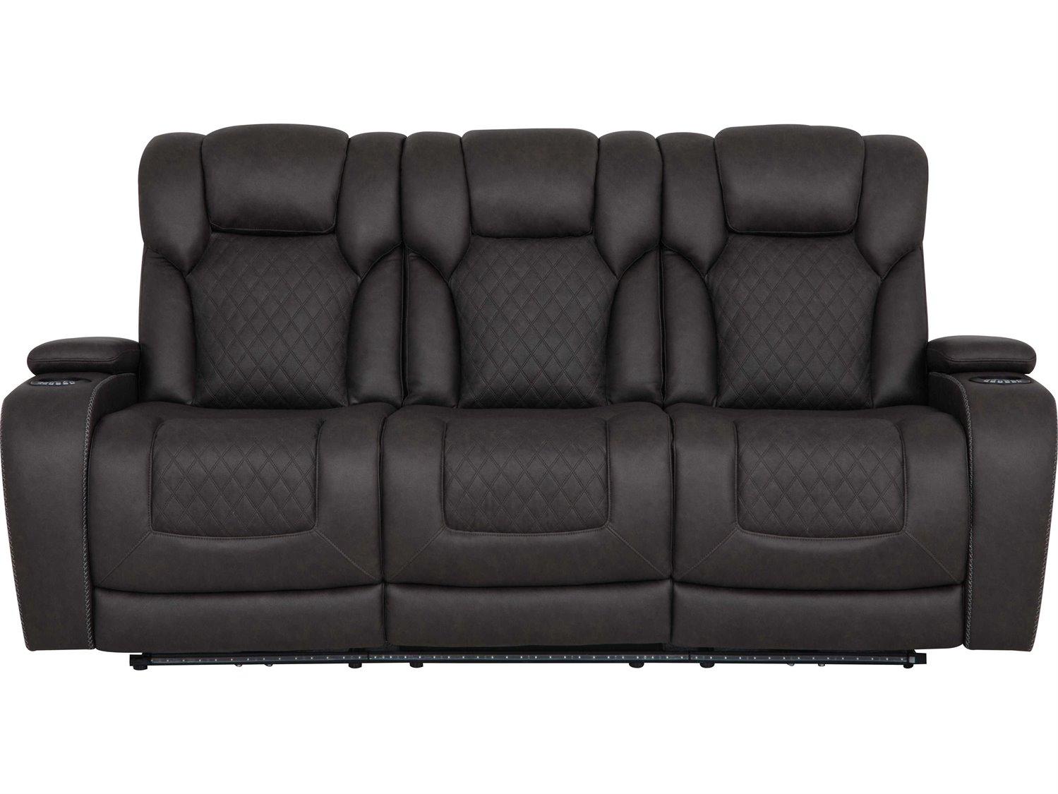 Acme Furniture Wendell Dark Gray Microfiber Black Upholstered Sofa