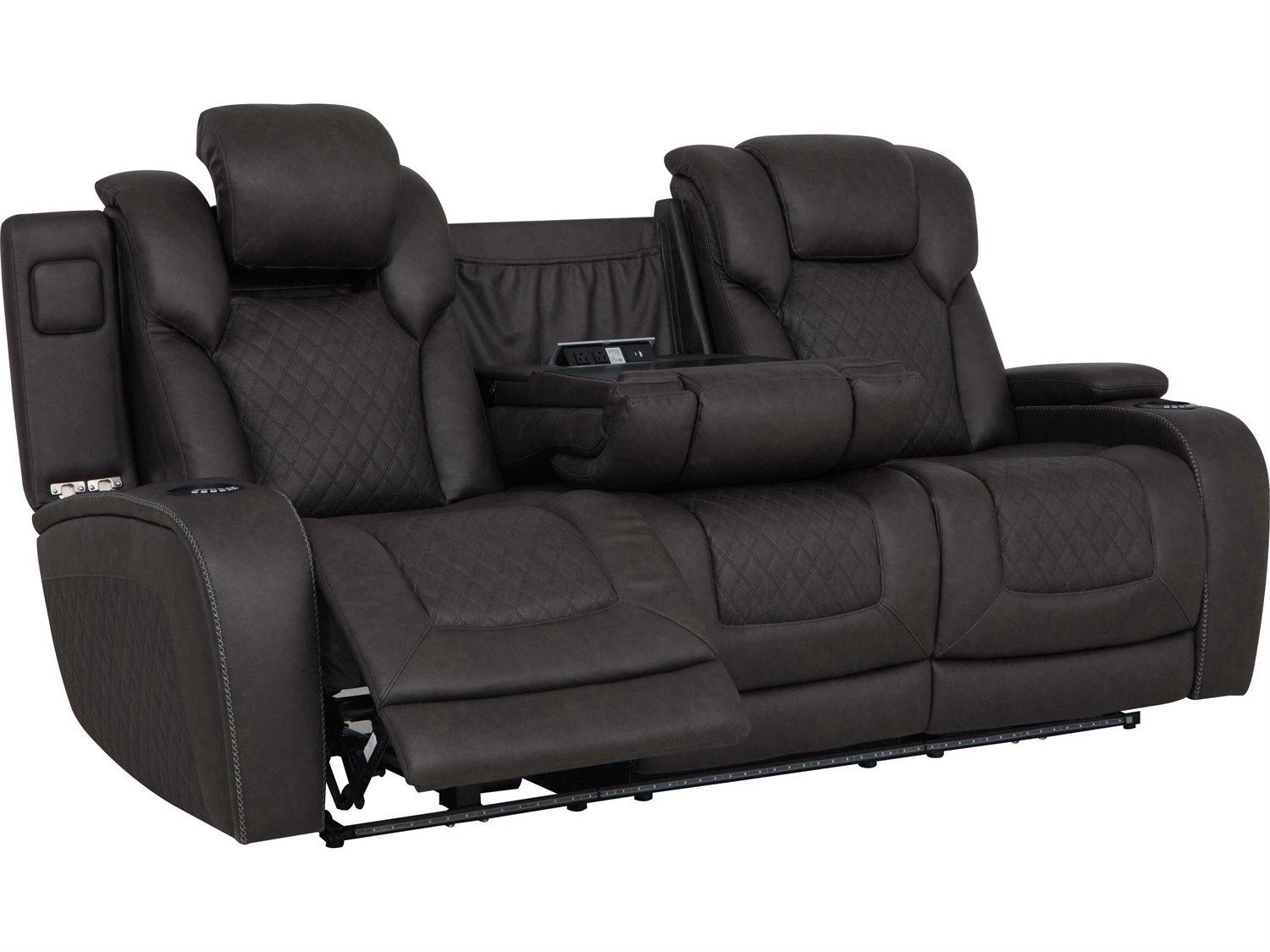 Acme Furniture Wendell Dark Gray Microfiber Black Upholstered Sofa