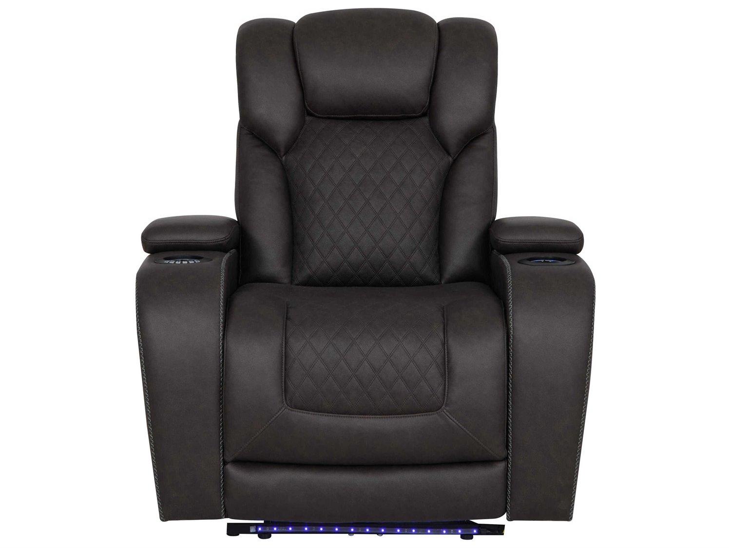 Acme Furniture Wendell Dark Gray Microfiber Black Upholstered Recliner