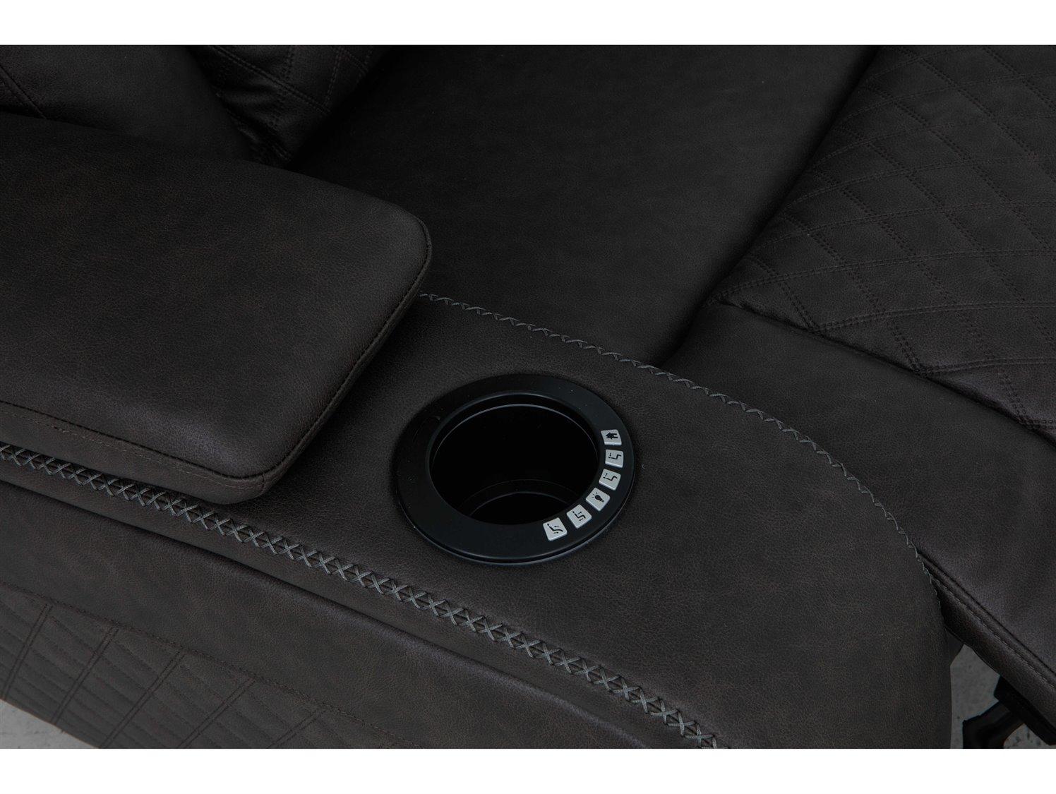 Acme Furniture Wendell Dark Gray Microfiber Black Upholstered Recliner