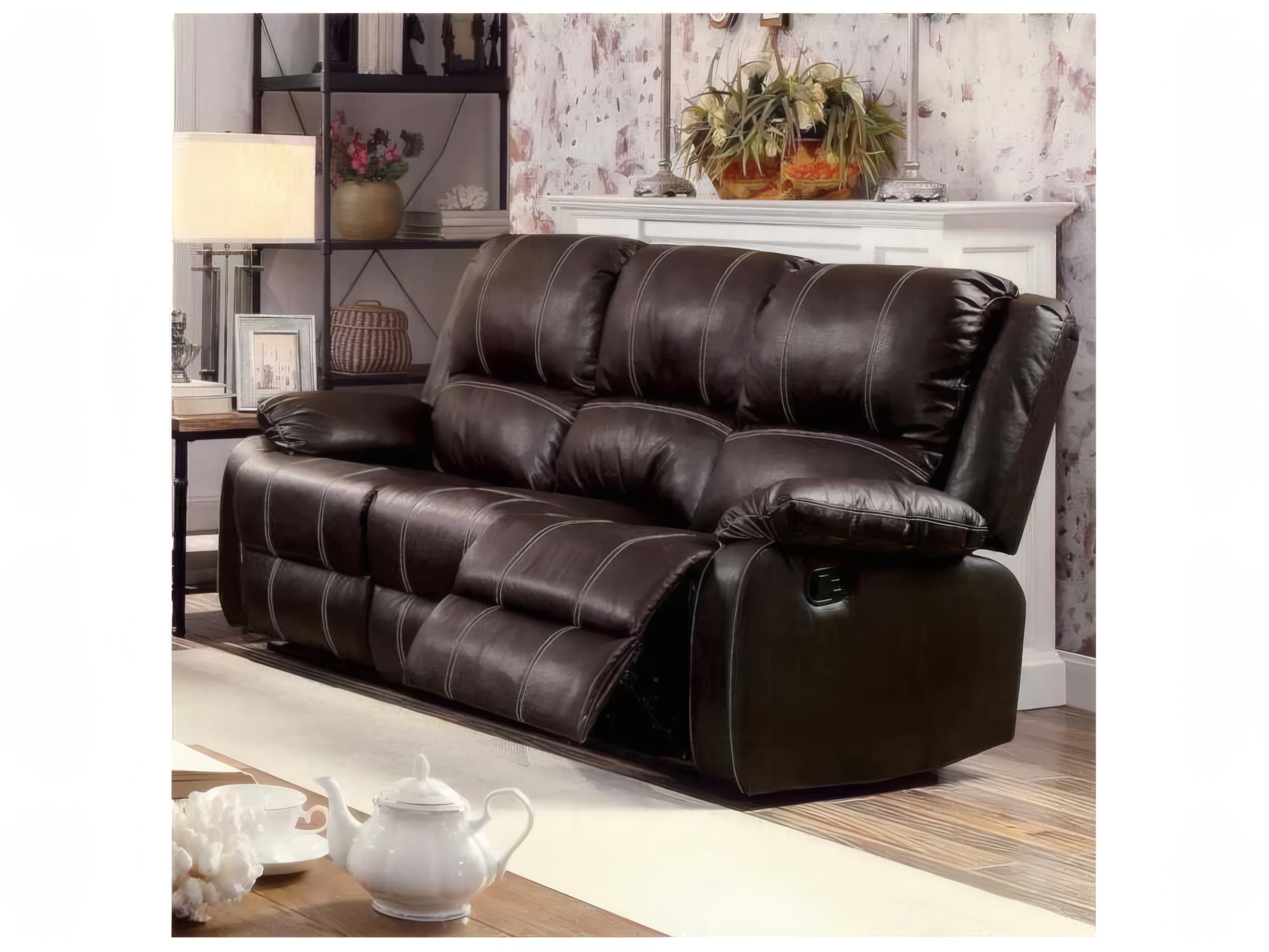 Acme Furniture Zuriel Brown Synthetic Leather Faux Sofa