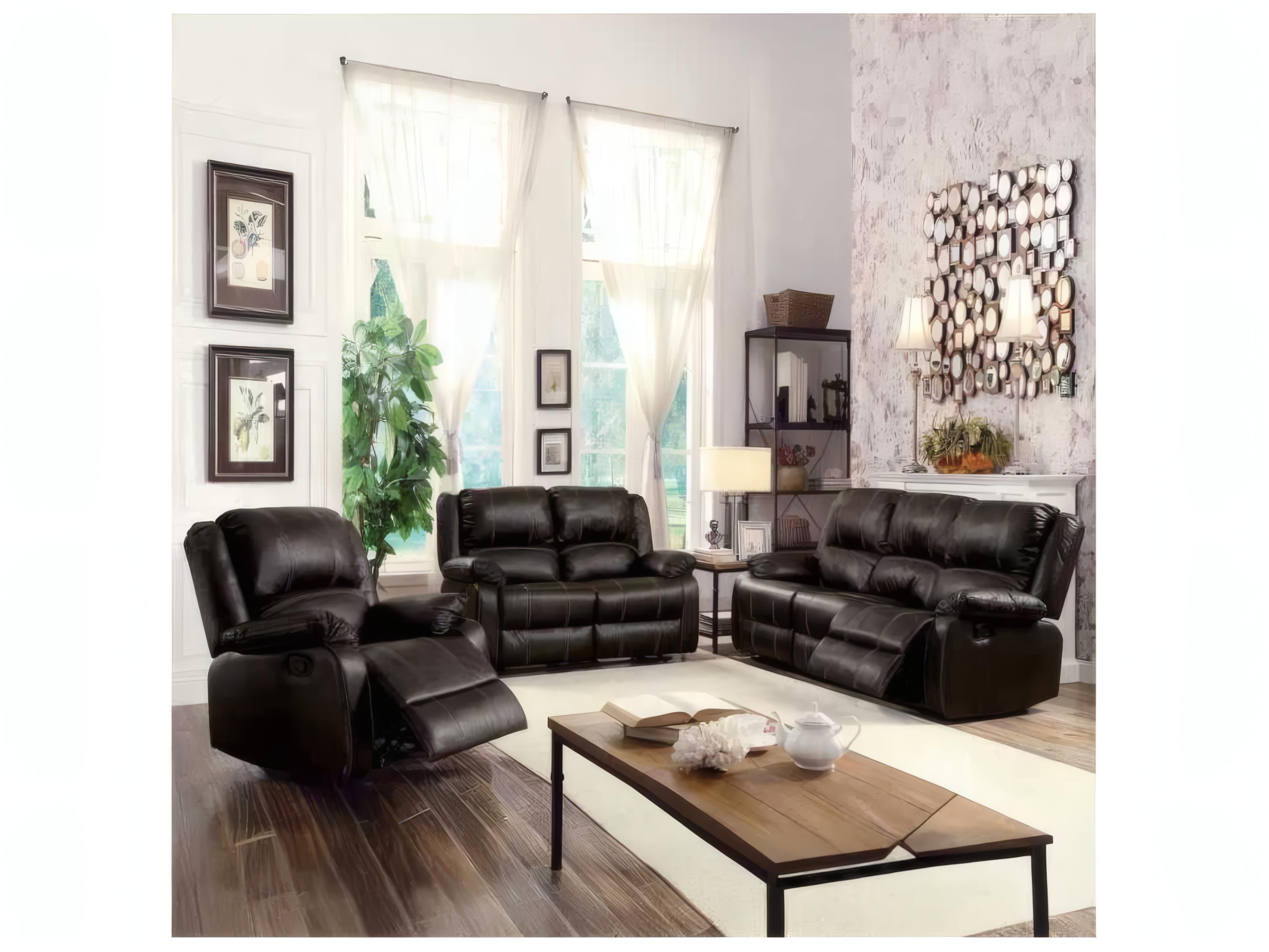 Acme Furniture Zuriel Brown Synthetic Leather Faux Sofa