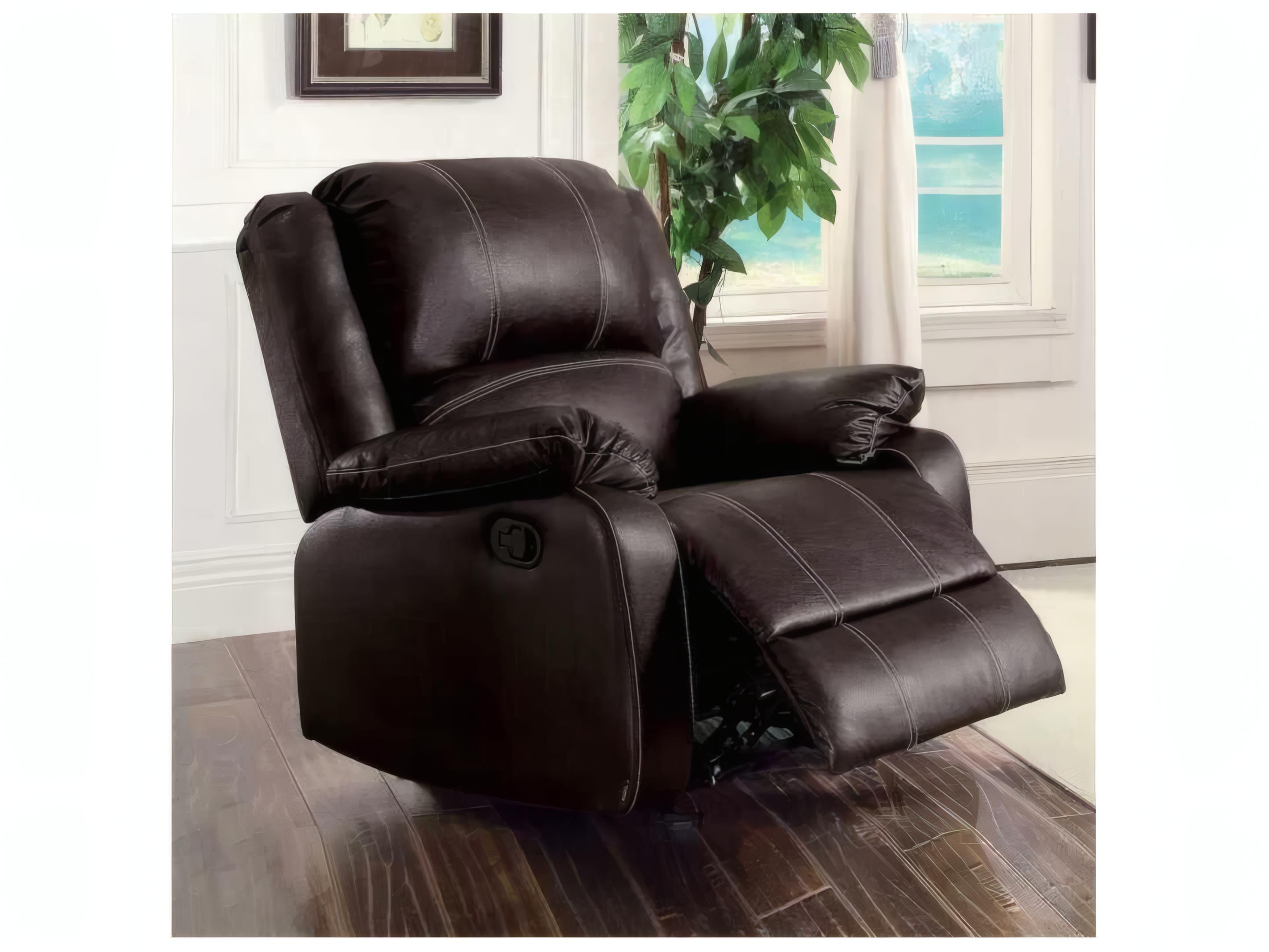 Acme Furniture Zuriel Brown Synthetic Leather Faux Recliner