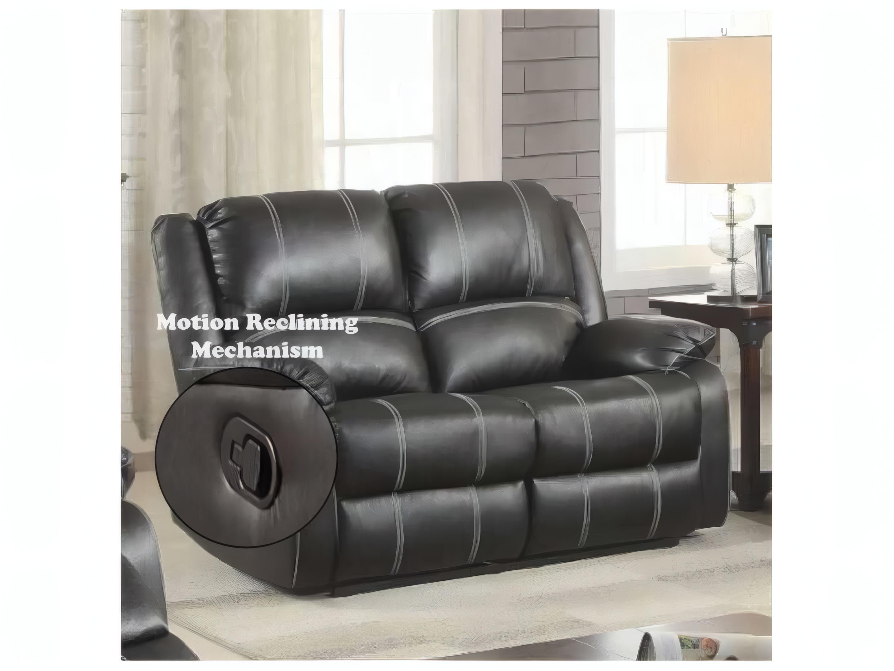 Acme Furniture Zuriel Black Synthetic Leather Faux Loveseat