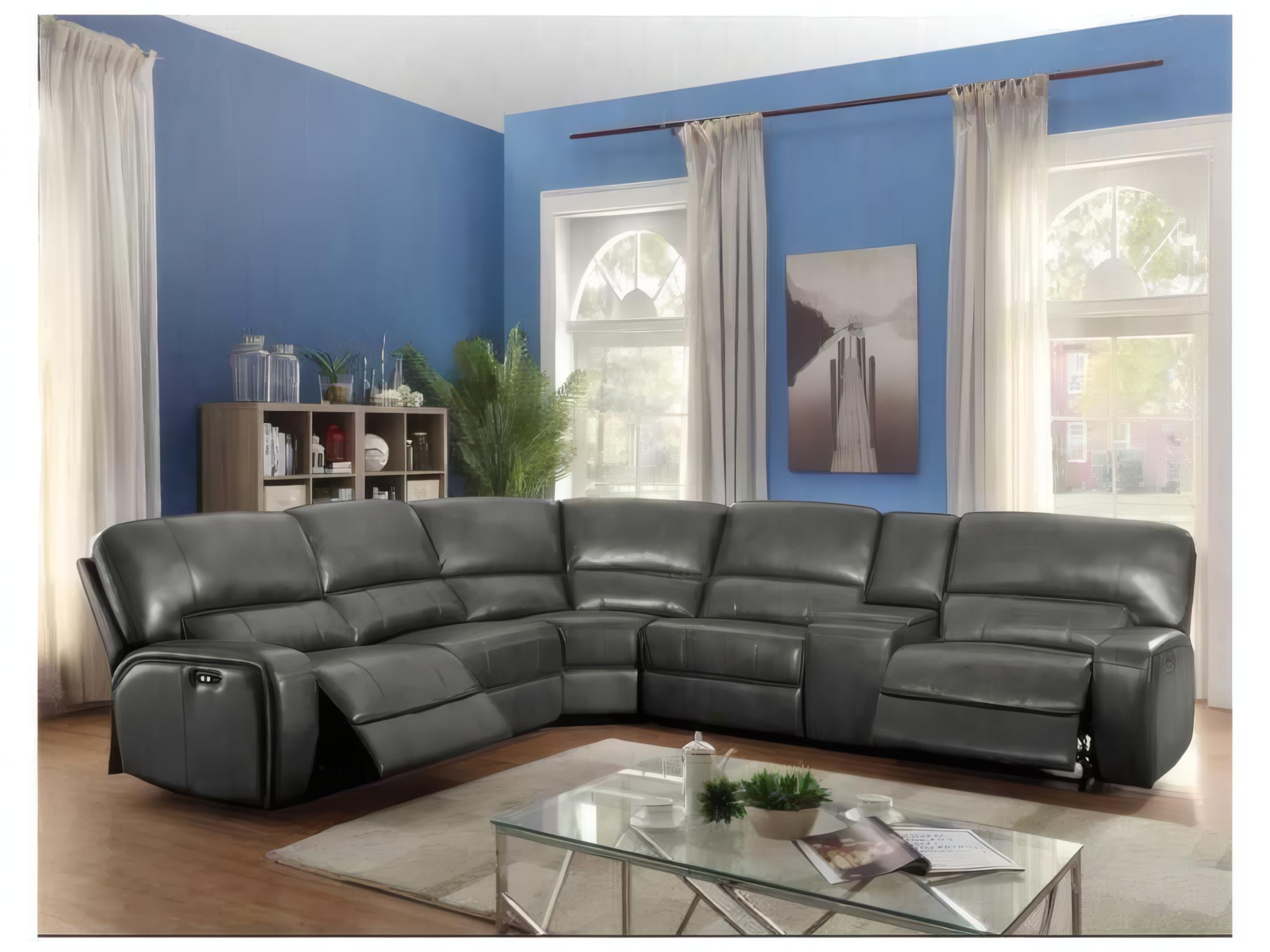 Acme Furniture Saul Faux Leather Sectional Sofa