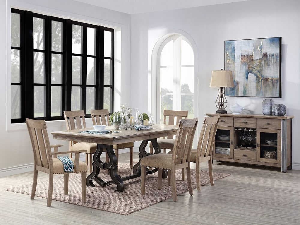 Acme Furniture Nathaniel Oak Wood Dining Room Set