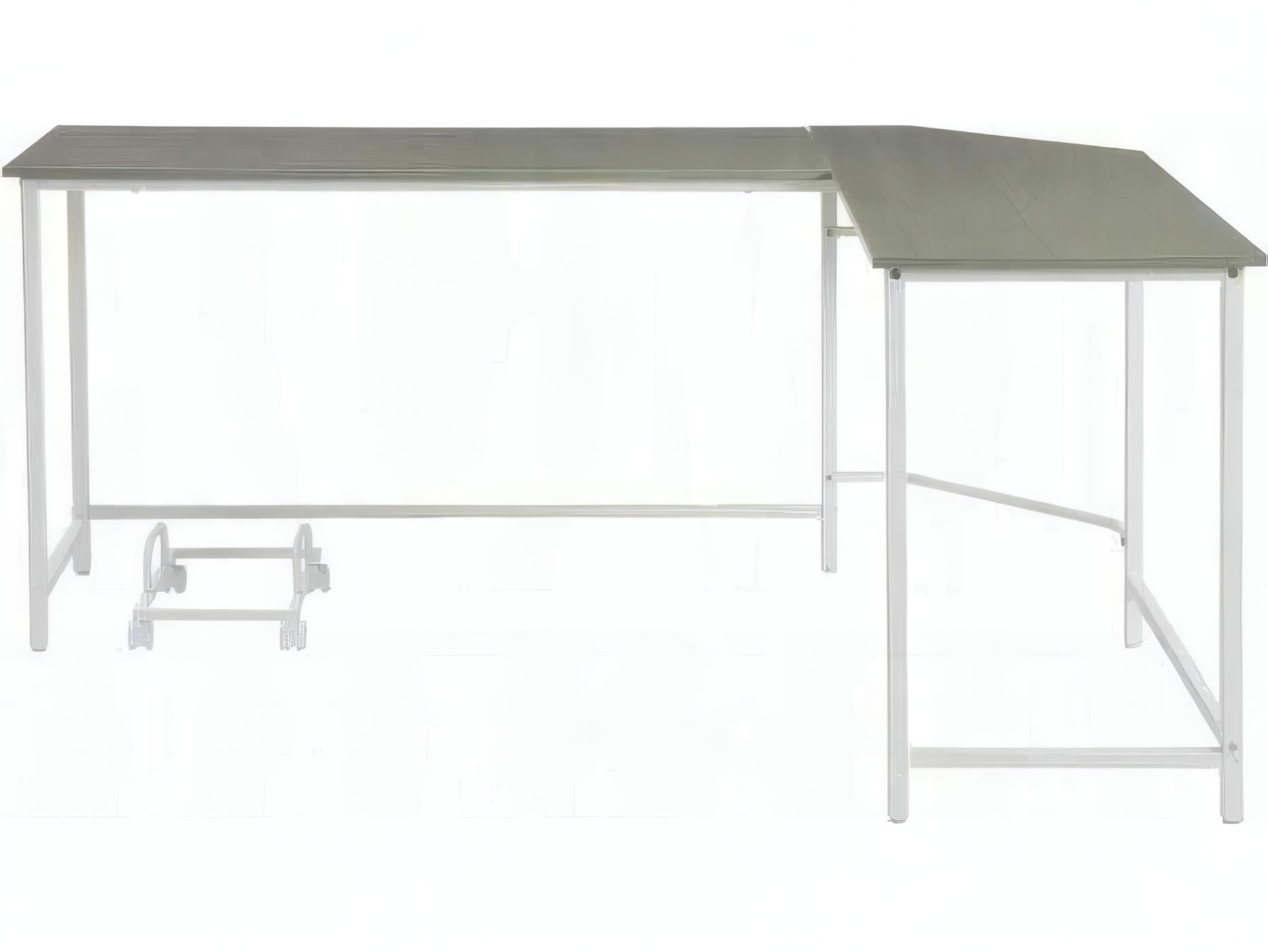 Acme Furniture Gray White L-Shaped Desk