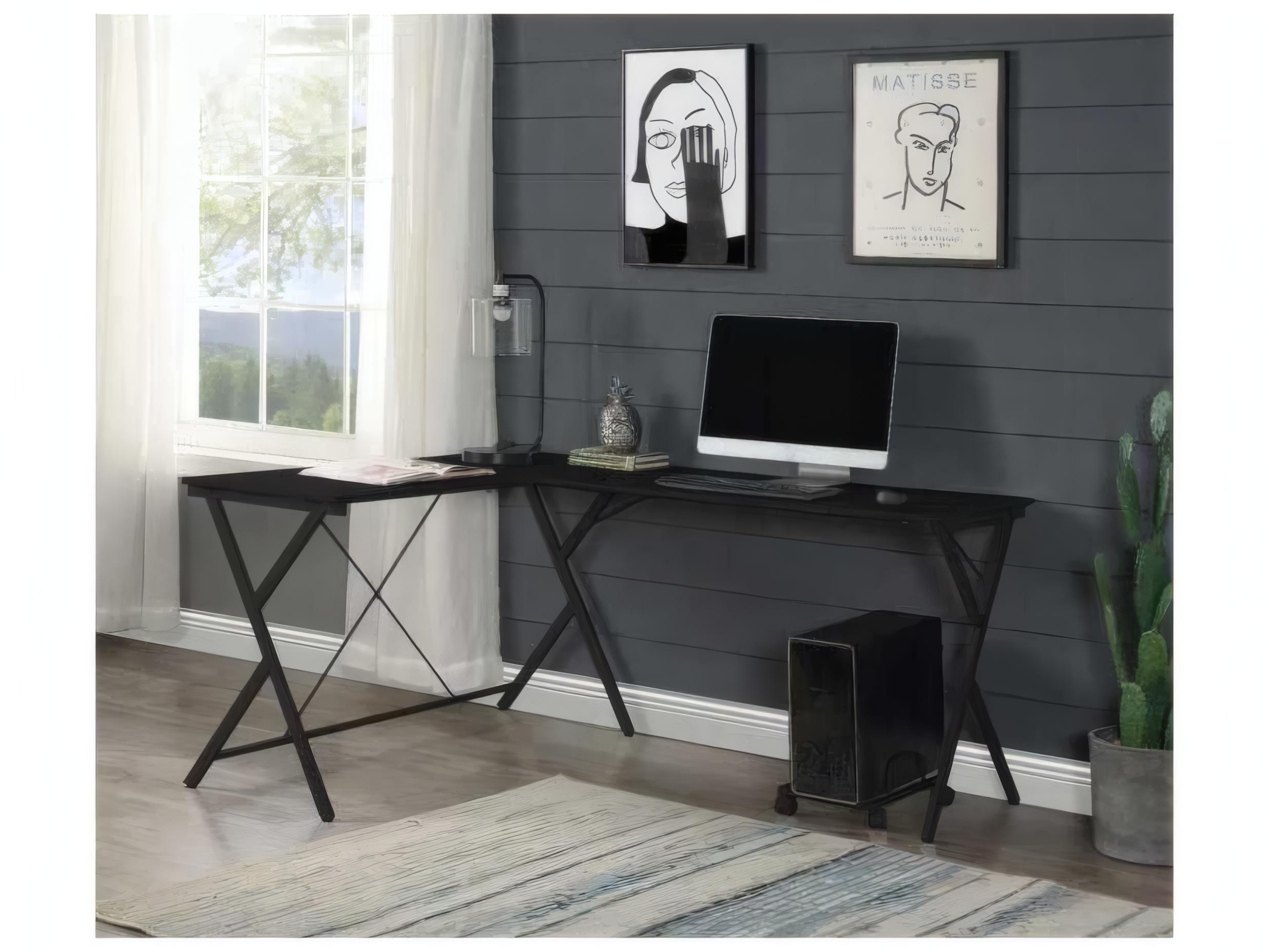 Acme Furniture Demas Black L-Shaped Desk