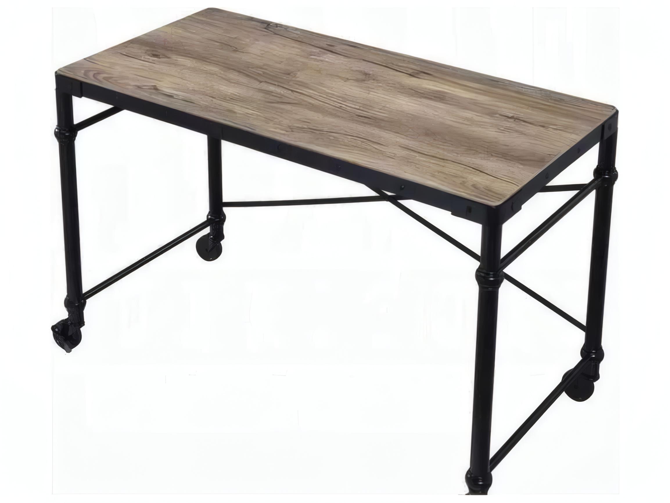 Acme Furniture Rustic Oak Black Writing Desk