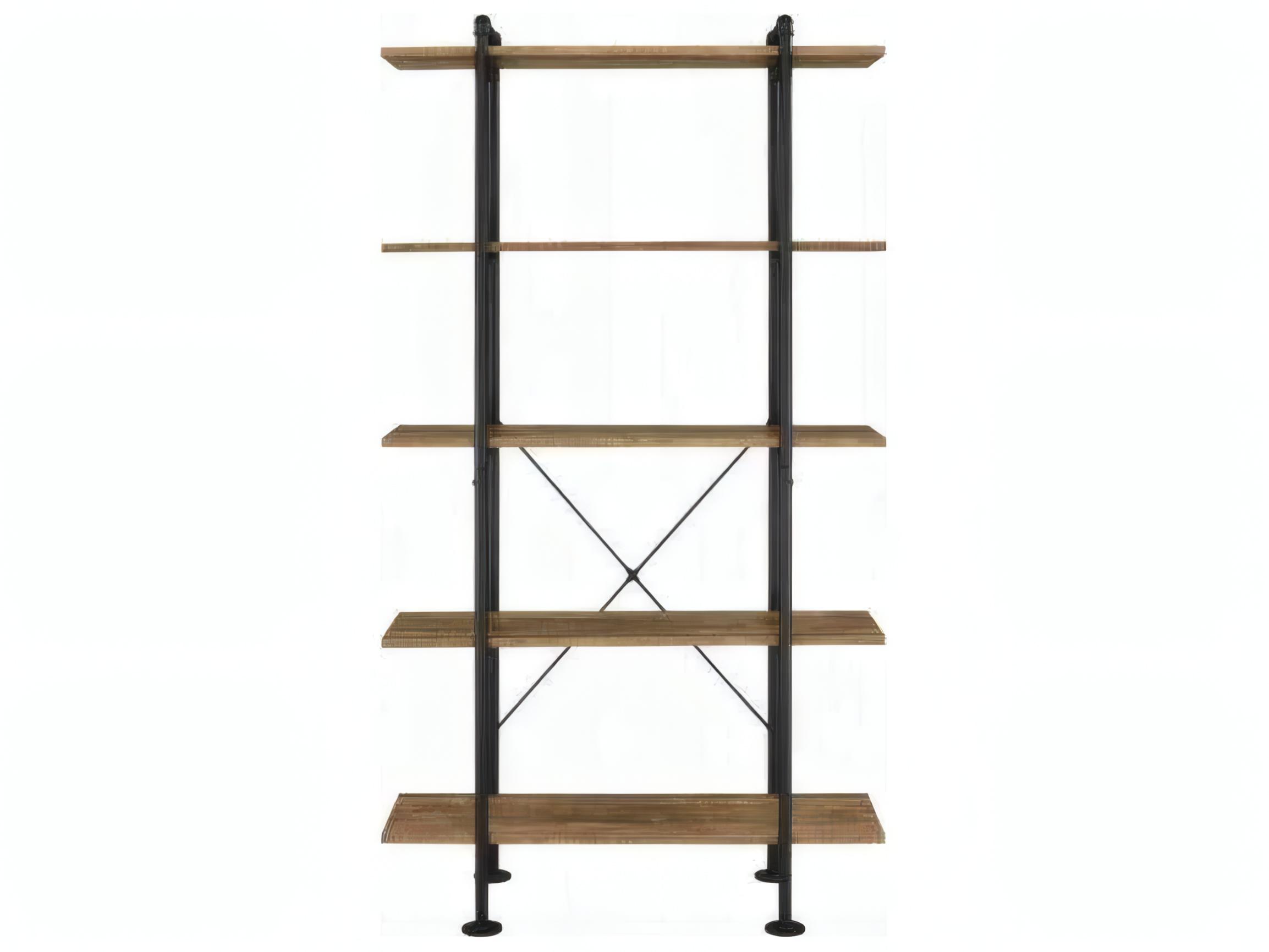 Acme Furniture Rustic Oak Black Bookcase
