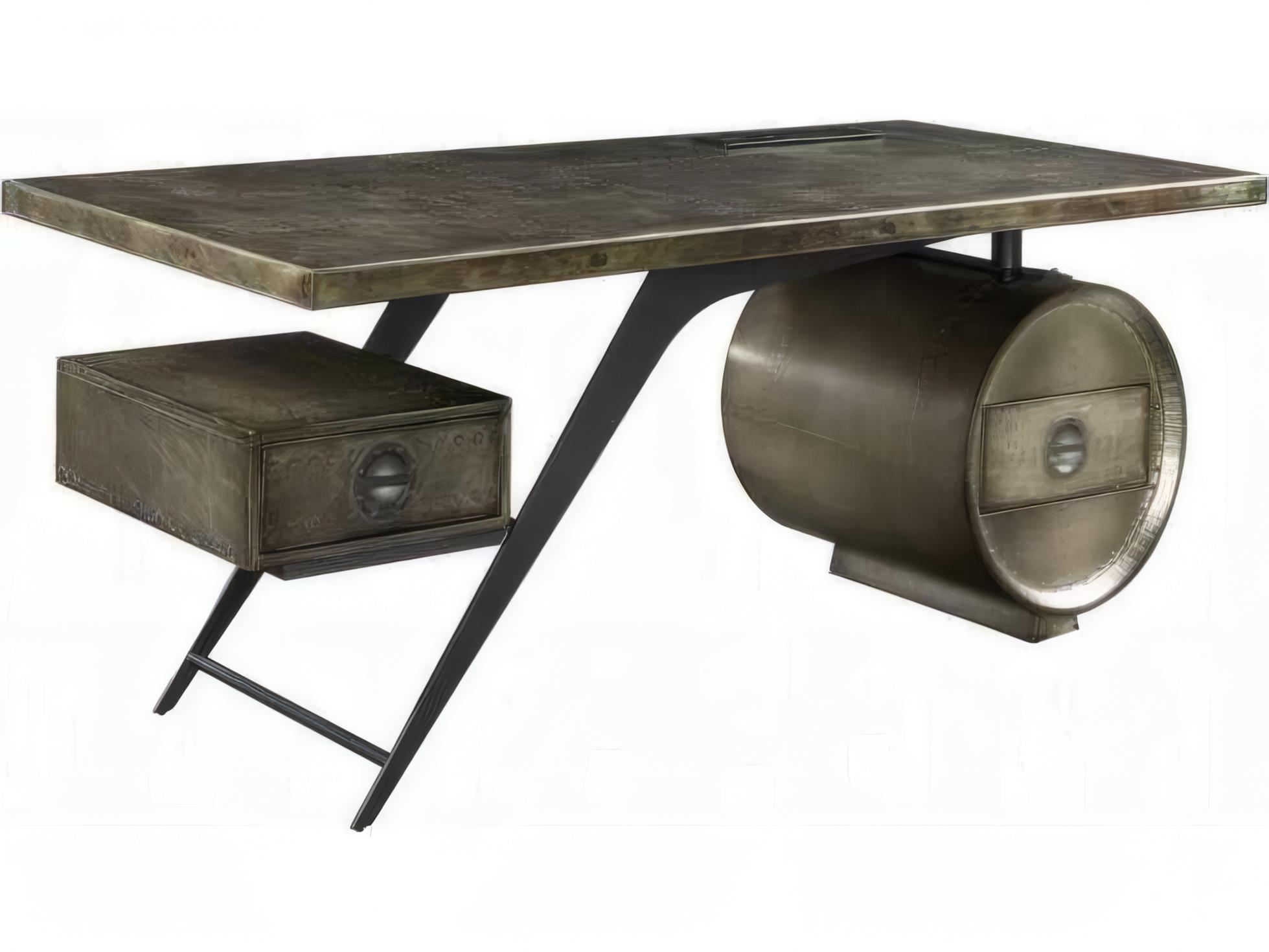 Acme Furniture Brancaster Bronze Aluminum Plywood Executive Desk