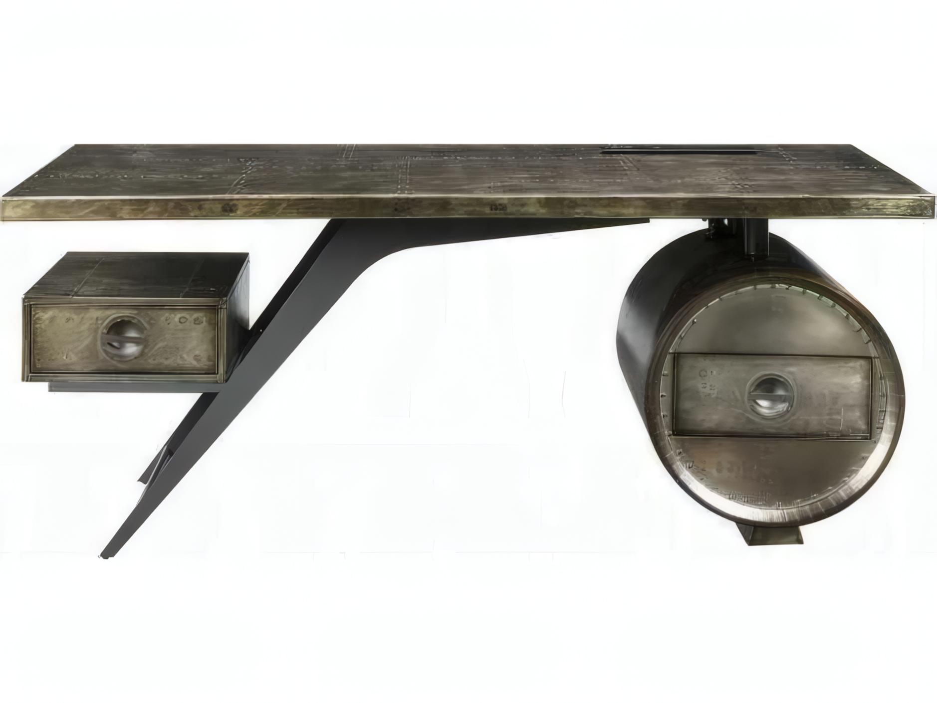 Acme Furniture Brancaster Bronze Aluminum Plywood Executive Desk