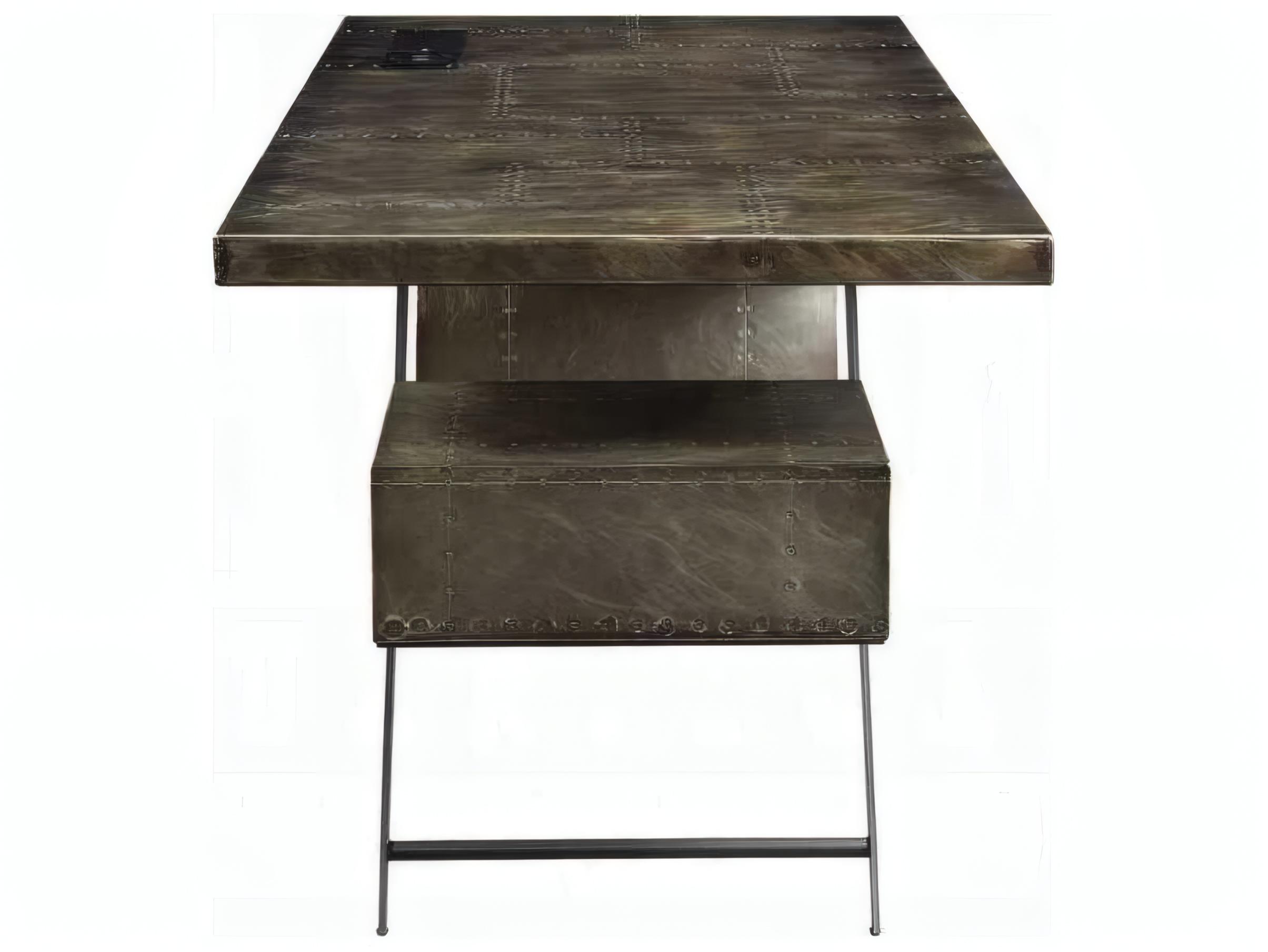 Acme Furniture Brancaster Bronze Aluminum Plywood Executive Desk