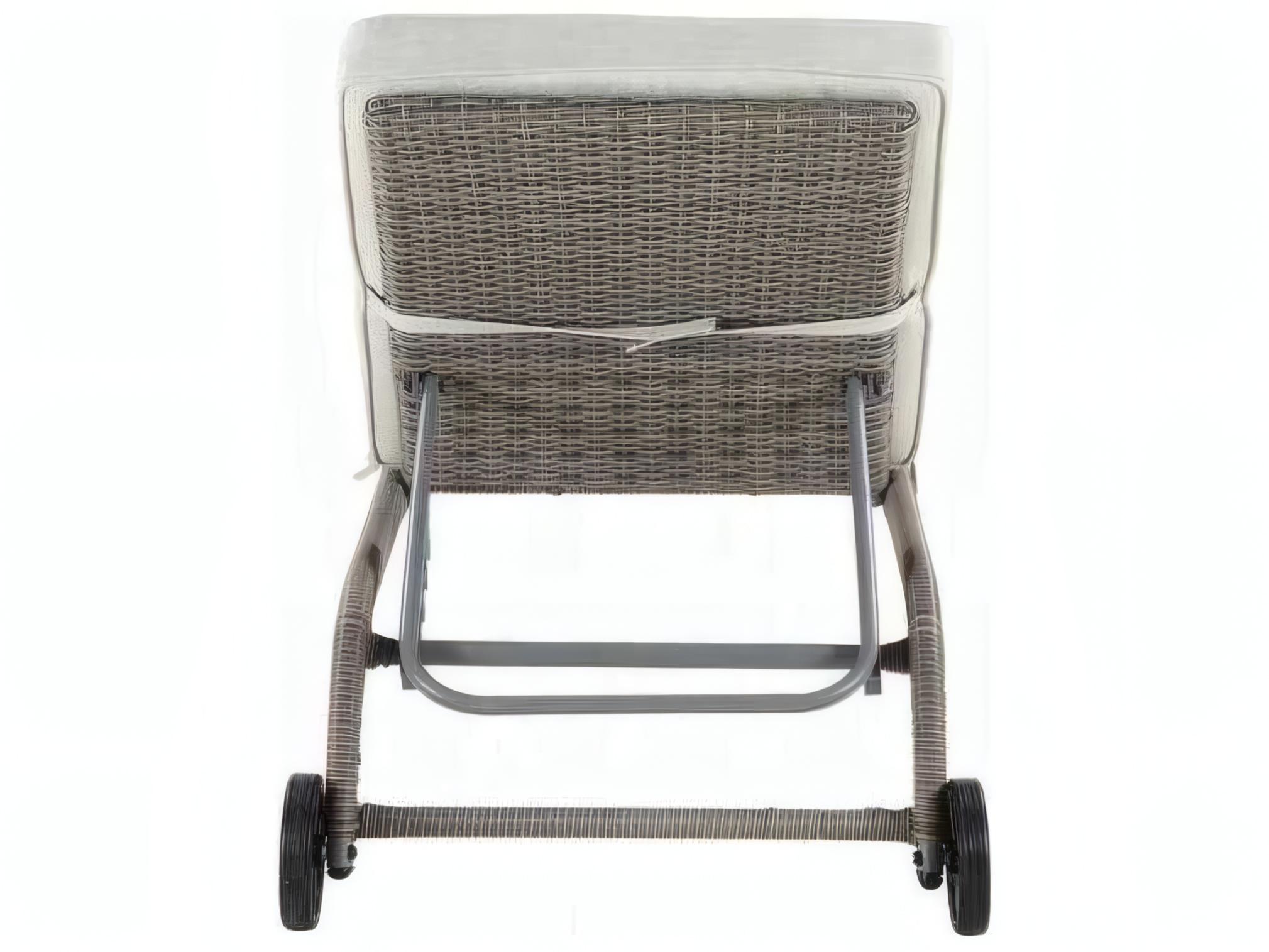 Acme Furniture Salena Beige Fabric Gray Upholstered Chaise