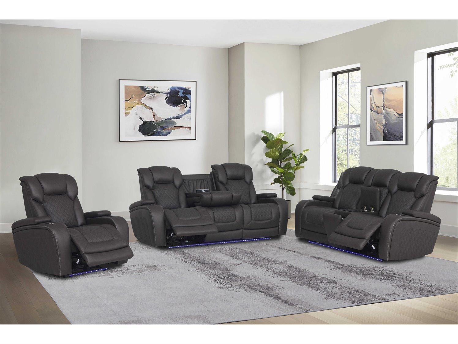 Acme Furniture Wendell Black Living Room Sofa Set