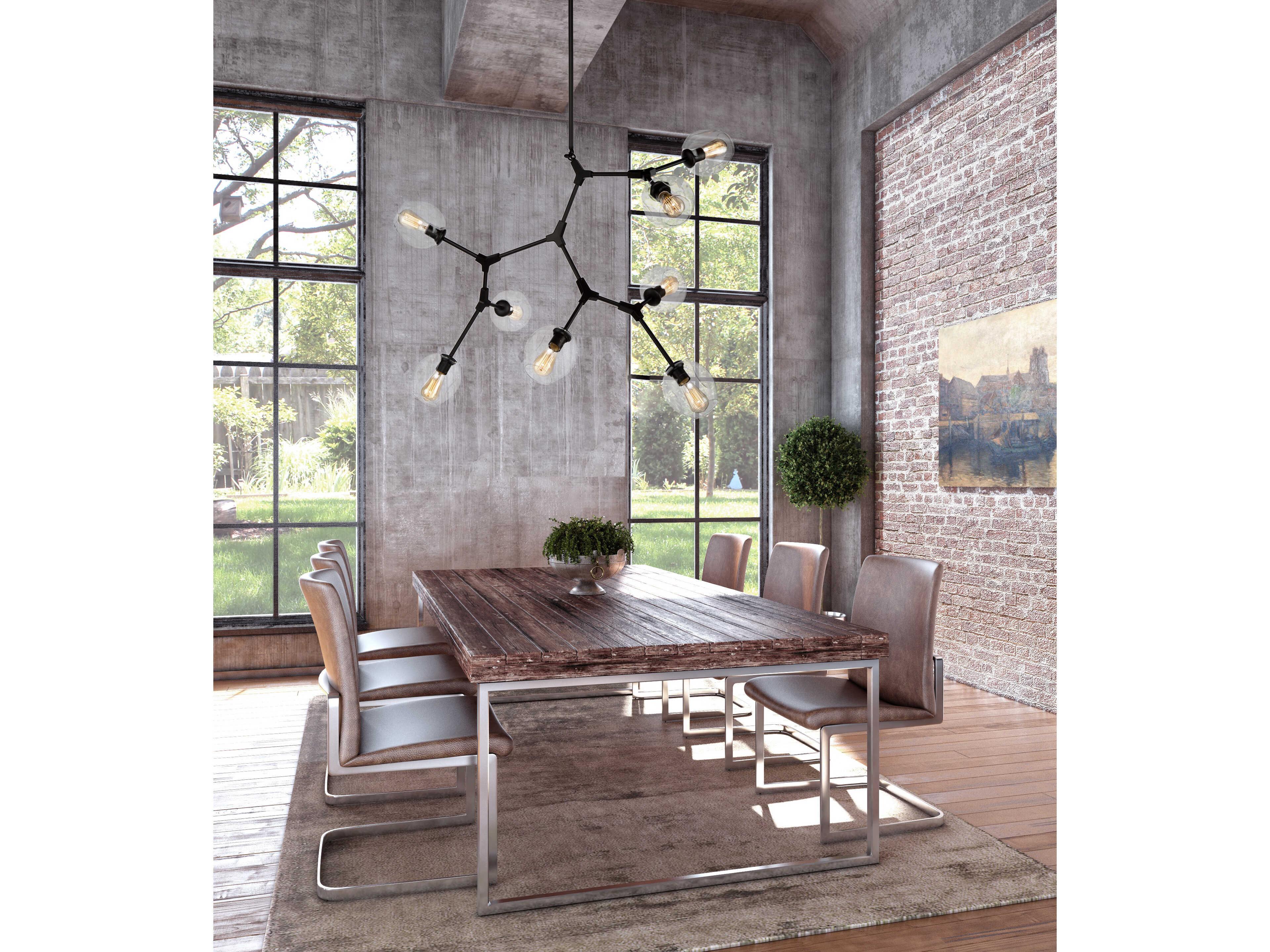 Artcraft Organic Black Glass LED Geometric Chandelier