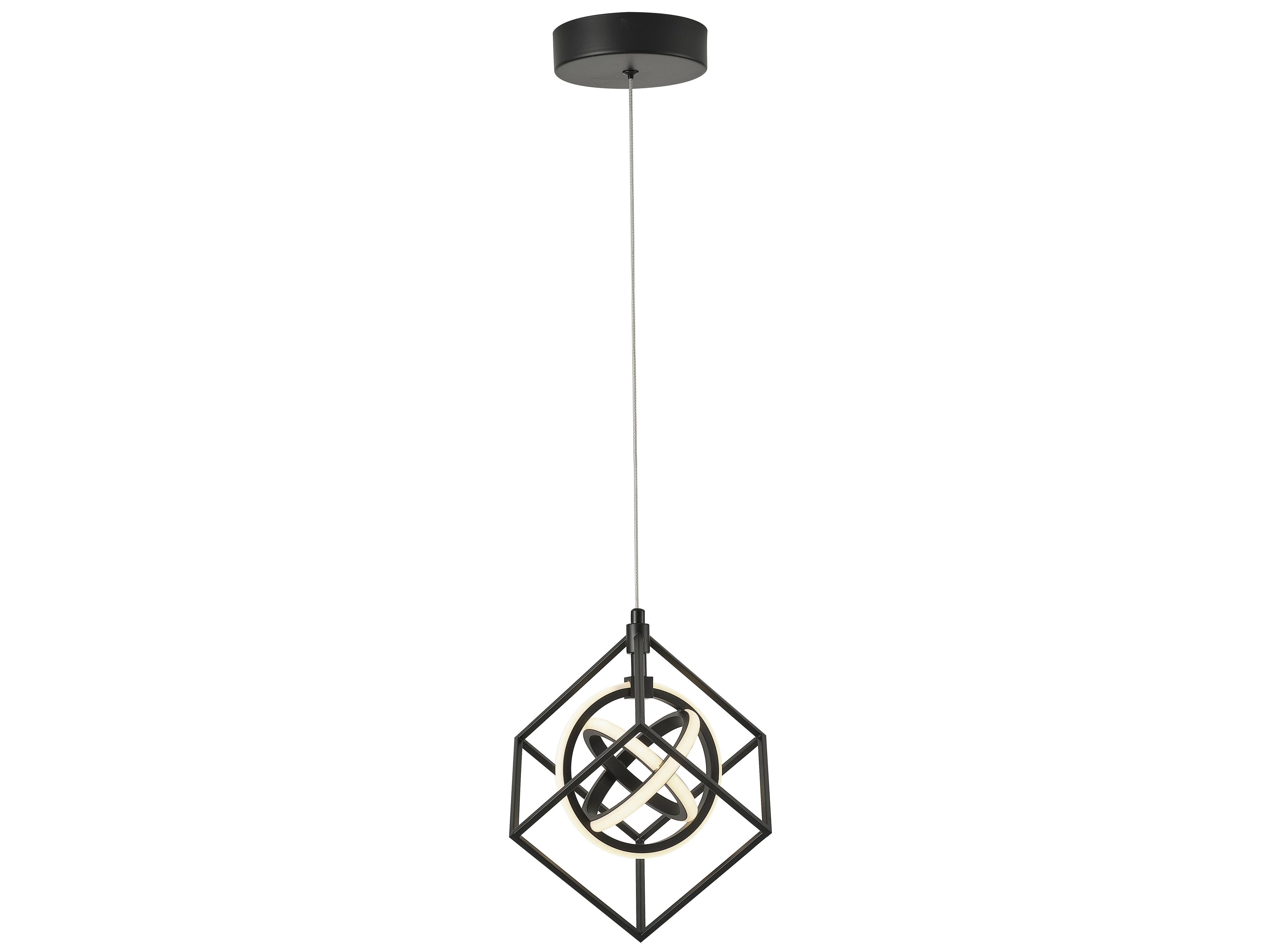 Artcraft Tulip 1-Light Matte Black Geometric Mini Pendant