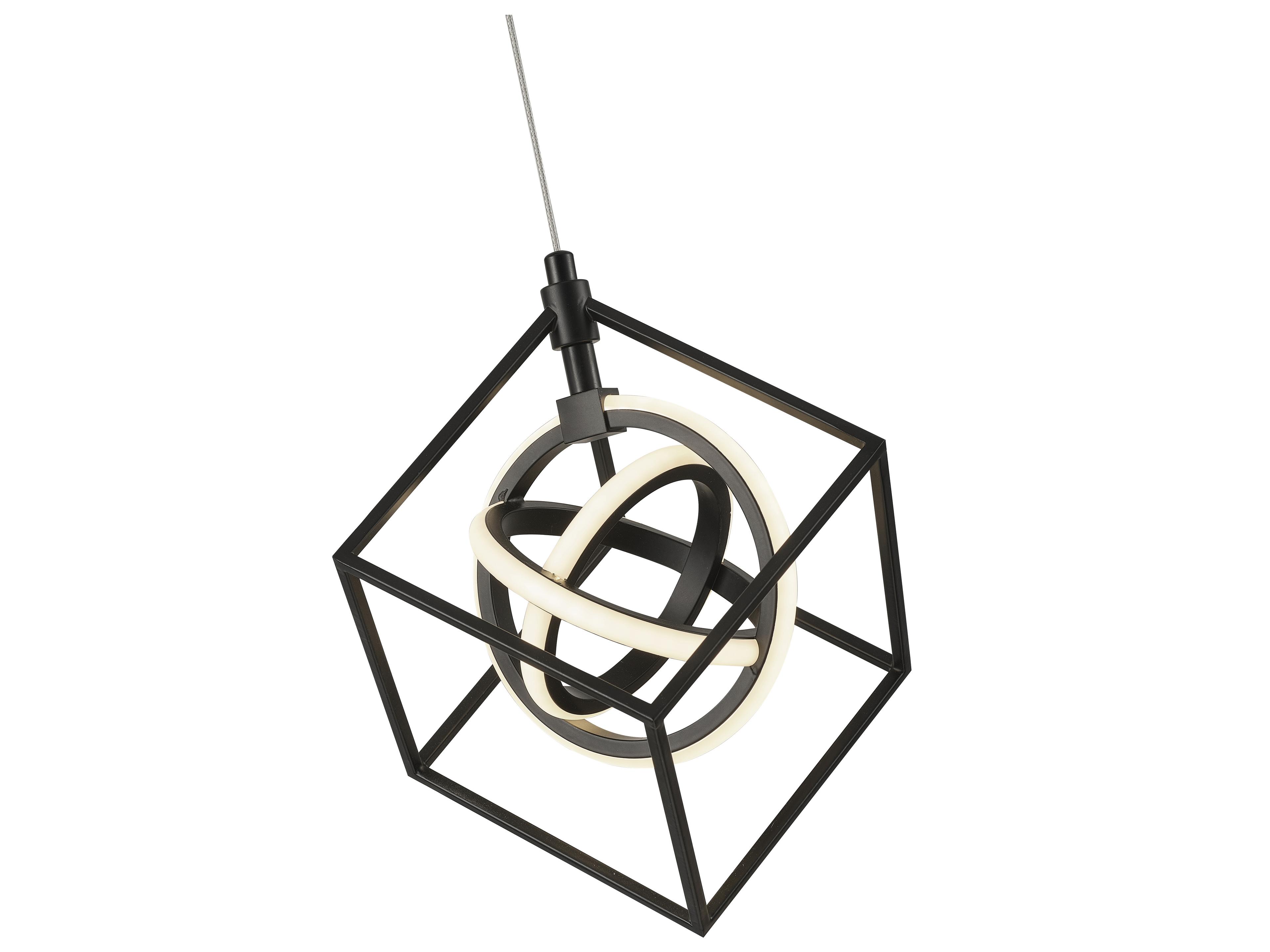 Artcraft Tulip 1-Light Matte Black Geometric Mini Pendant