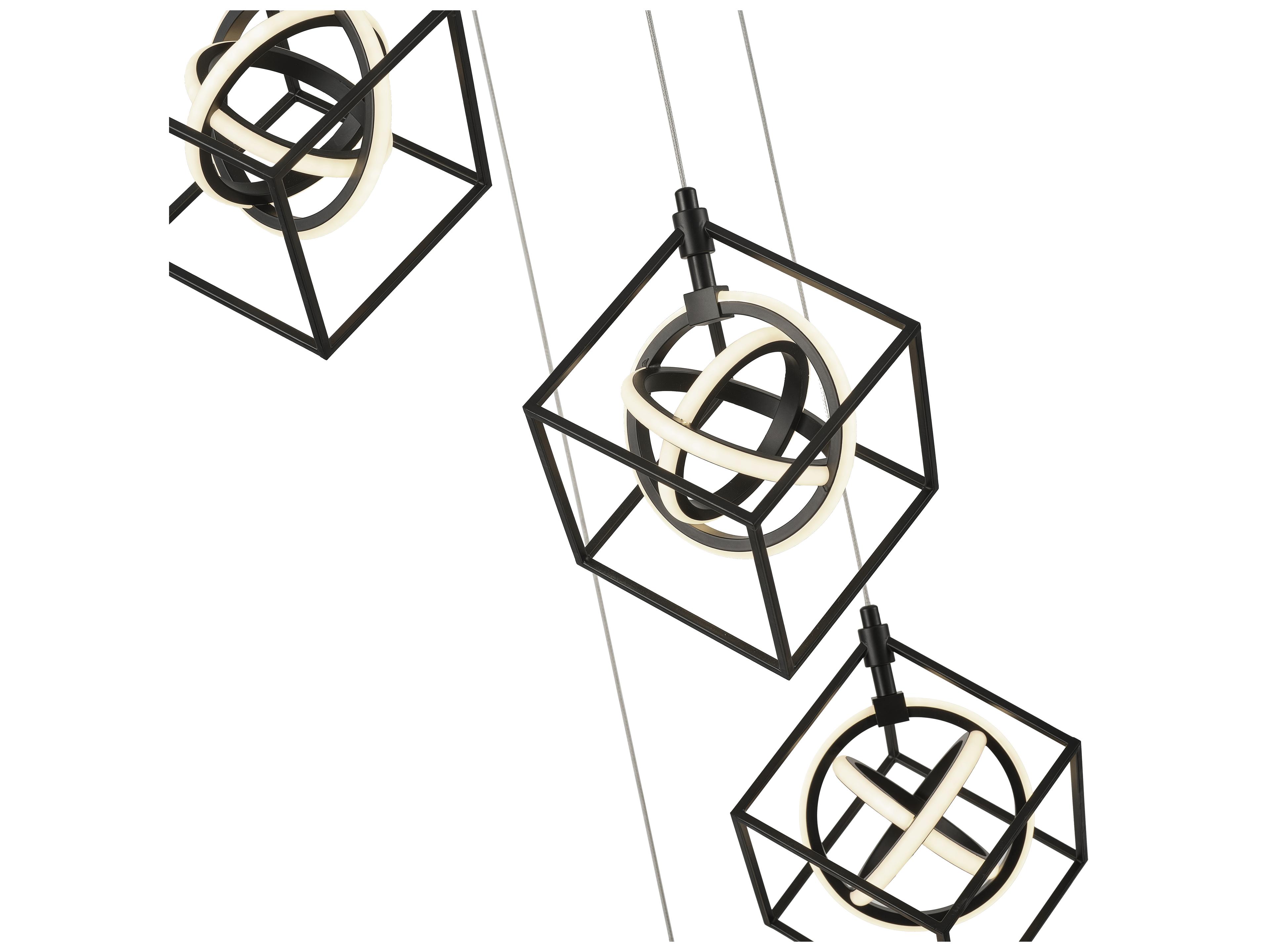 Artcraft Tulip 5-Light Matte Black Geometric Pendant