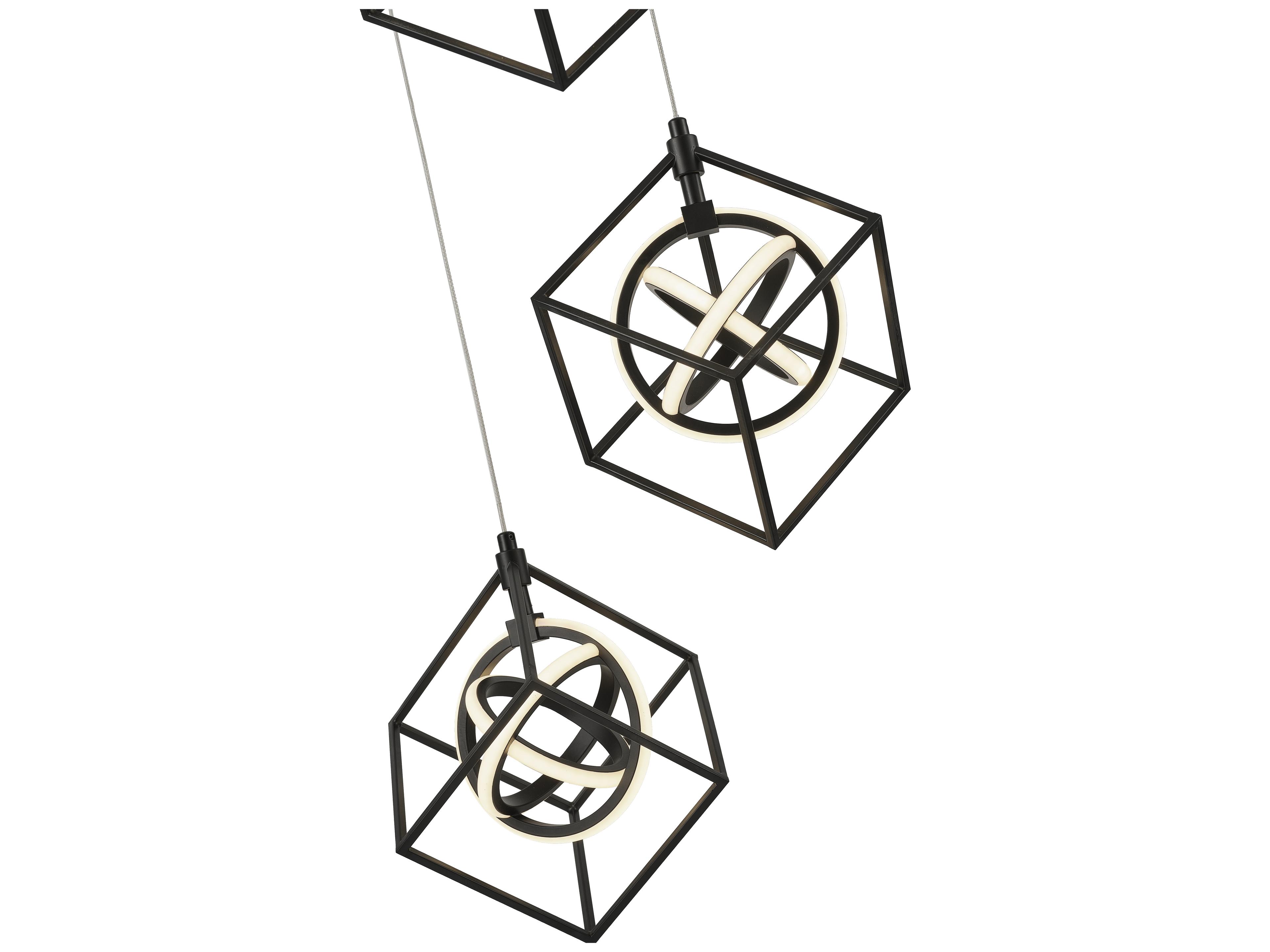 Artcraft Tulip 5-Light Matte Black Geometric Pendant