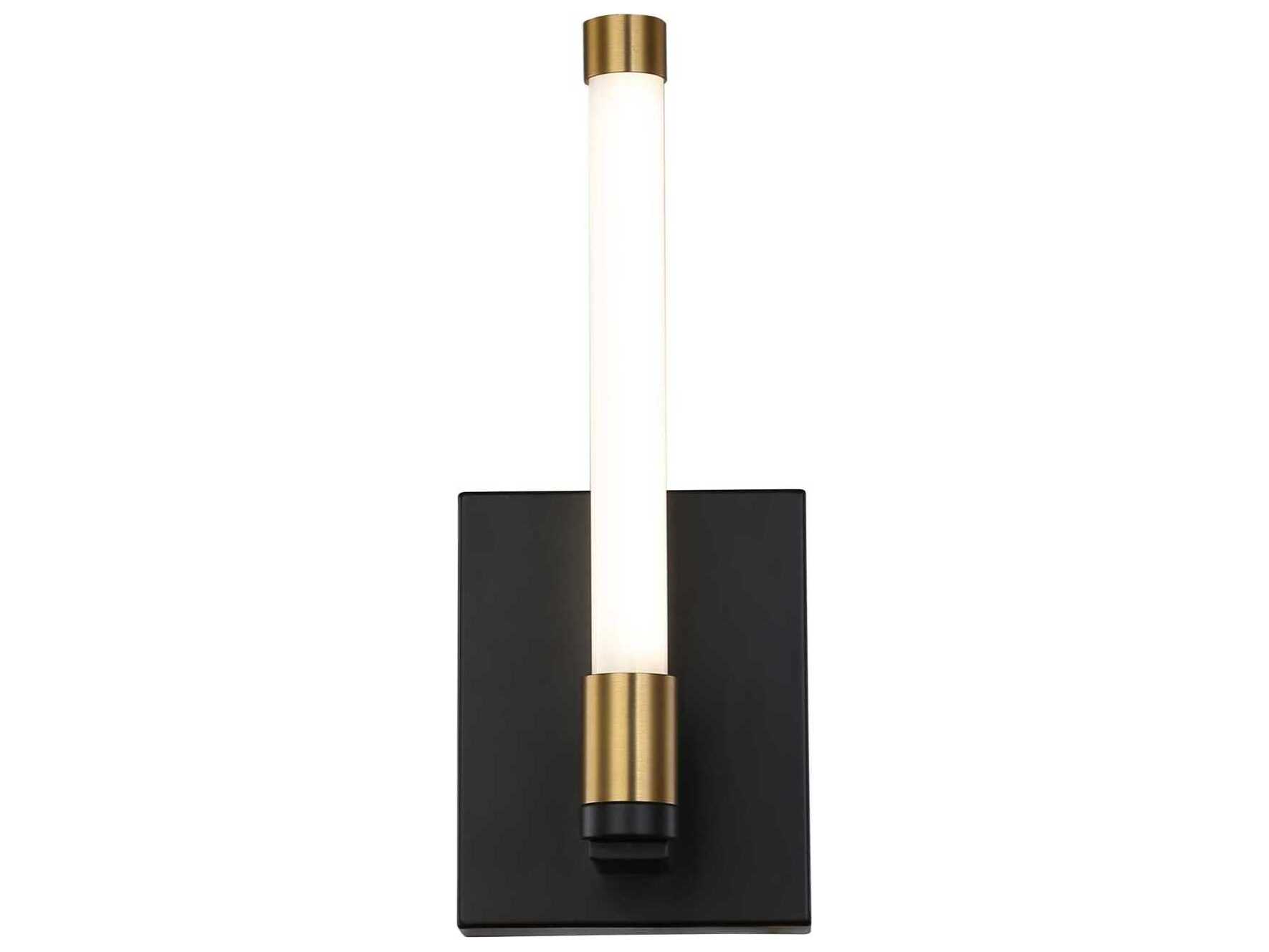 Artcraft Infiniti 1-Light Matte Black Brass Glass LED Wall Sconce