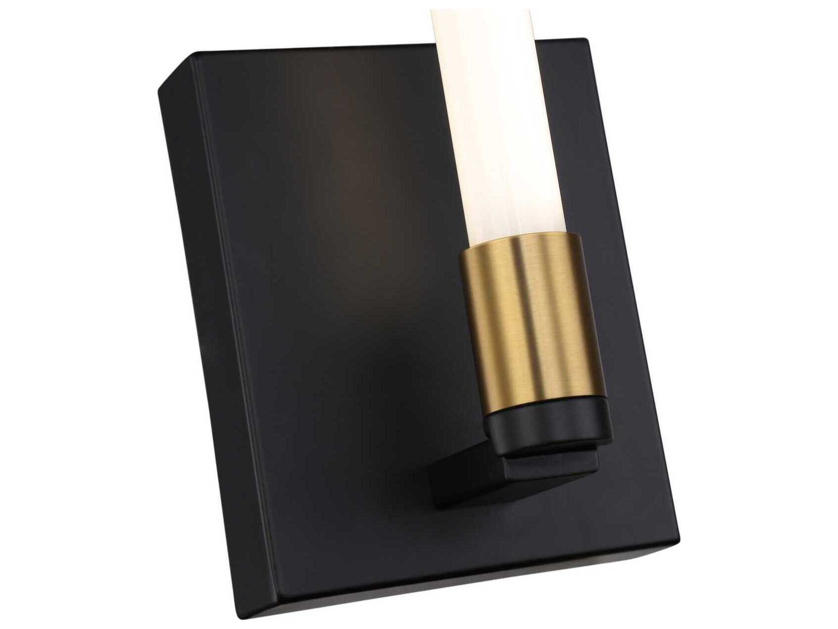 Artcraft Infiniti 1-Light Matte Black Brass Glass LED Wall Sconce