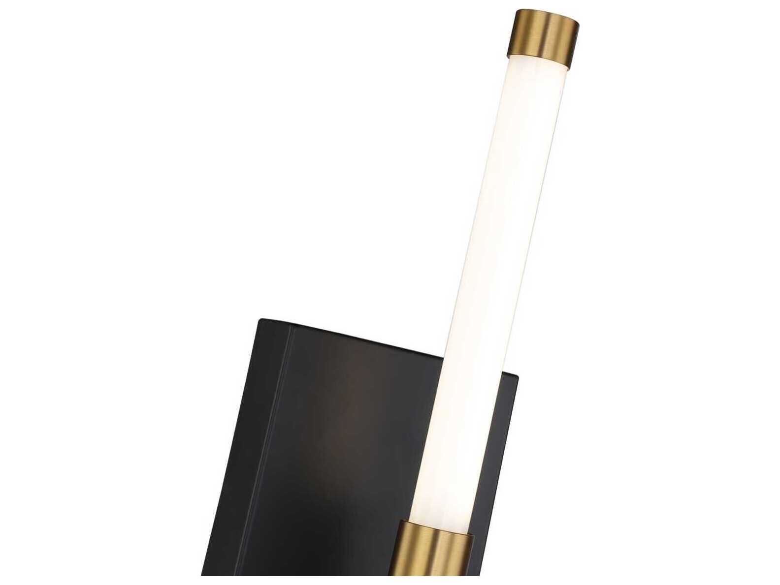 Artcraft Infiniti 1-Light Matte Black Brass Glass LED Wall Sconce