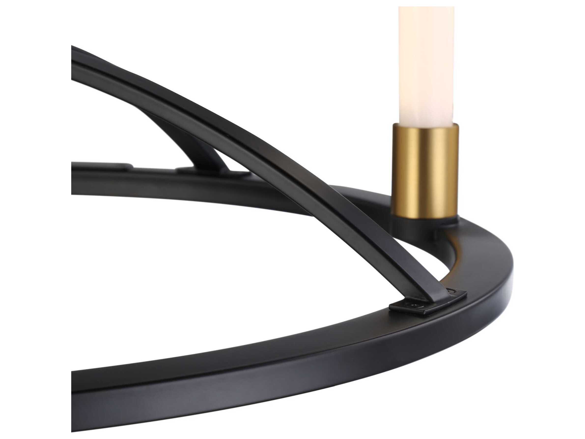 Artcraft Infiniti 4-Light Matte Black Brass Glass LED Cylinder Chandelier
