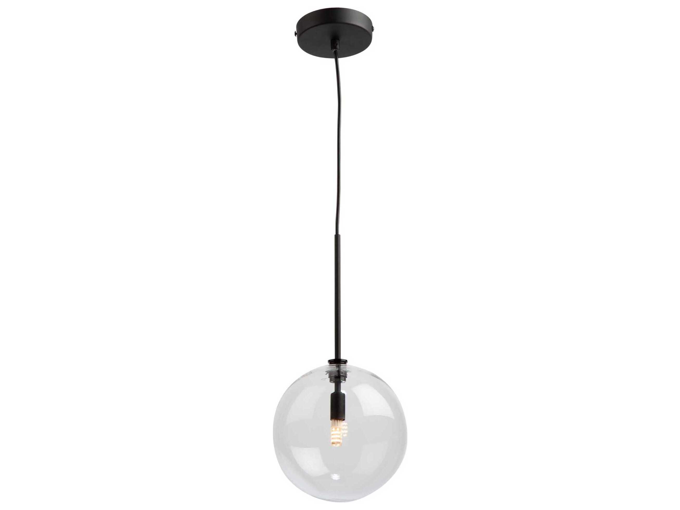 Artcraft Pinpoint 1-Light Black Glass Globe Mini Pendant