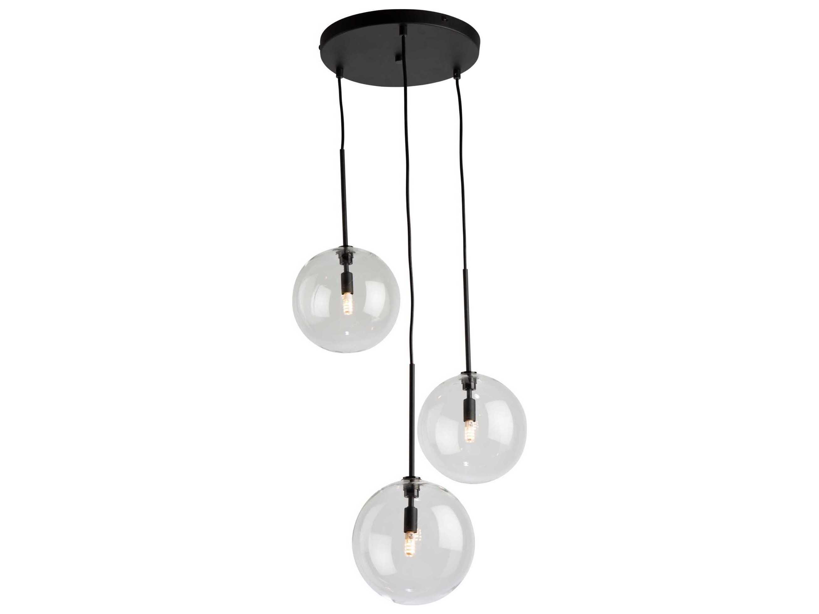 Artcraft Pinpoint 3-Light Black Glass Globe Pendant