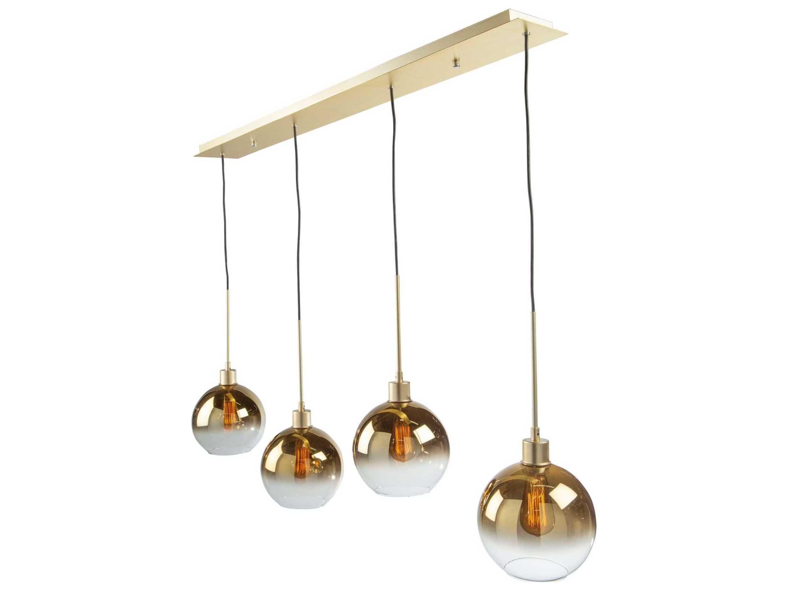Artcraft Morning Mist 4-Light Gold Glass LED Globe Island Pendant