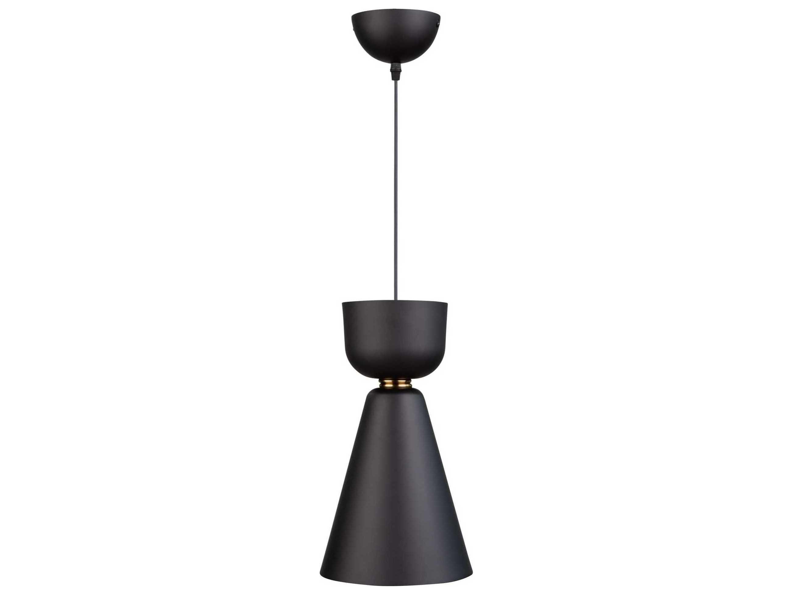 Artcraft Tempo 1-Light Matte Black And Brass LED Geometric Mini Pendant