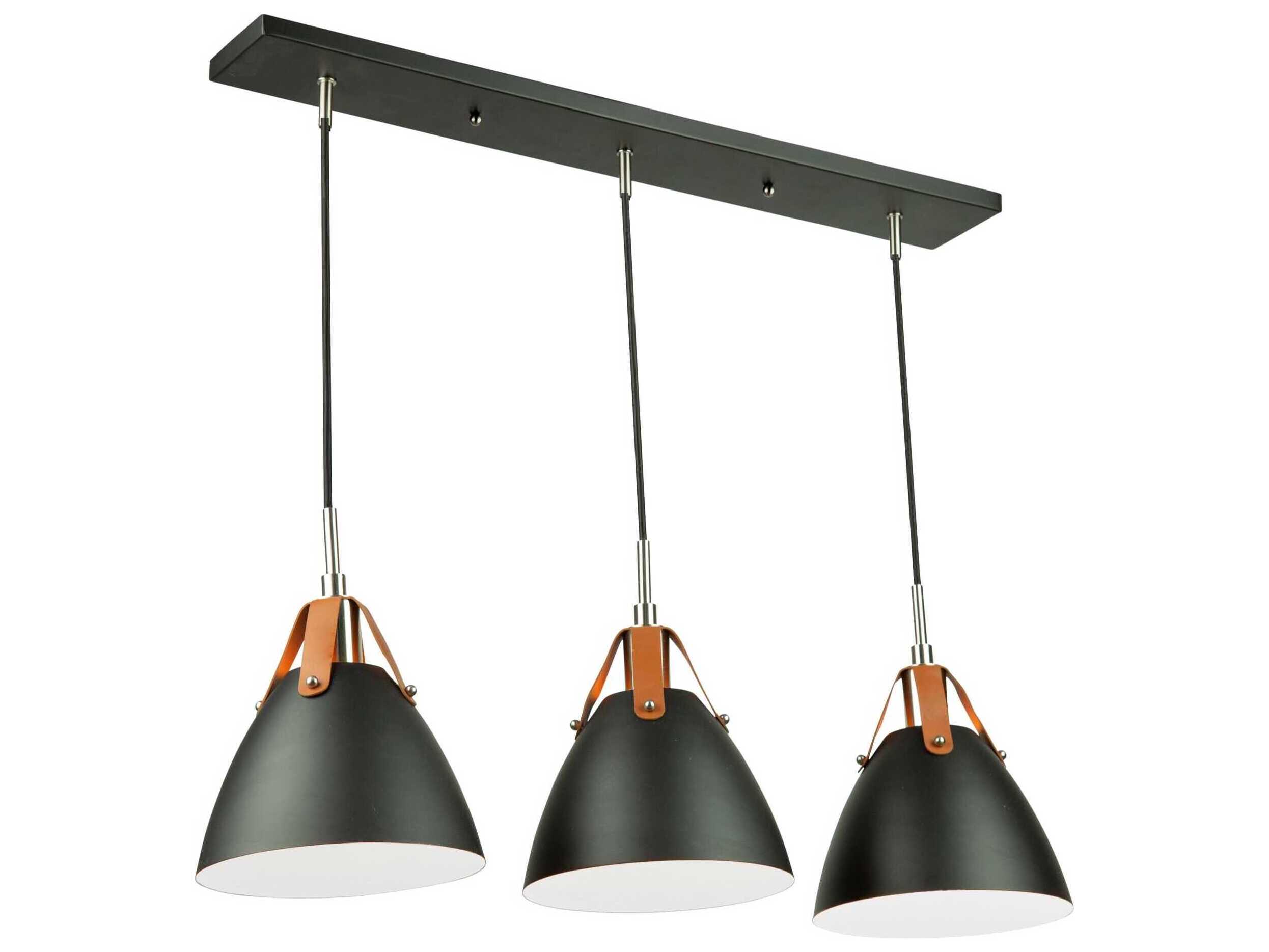 Artcraft Tote 3-Light Black Linear Island Pendant
