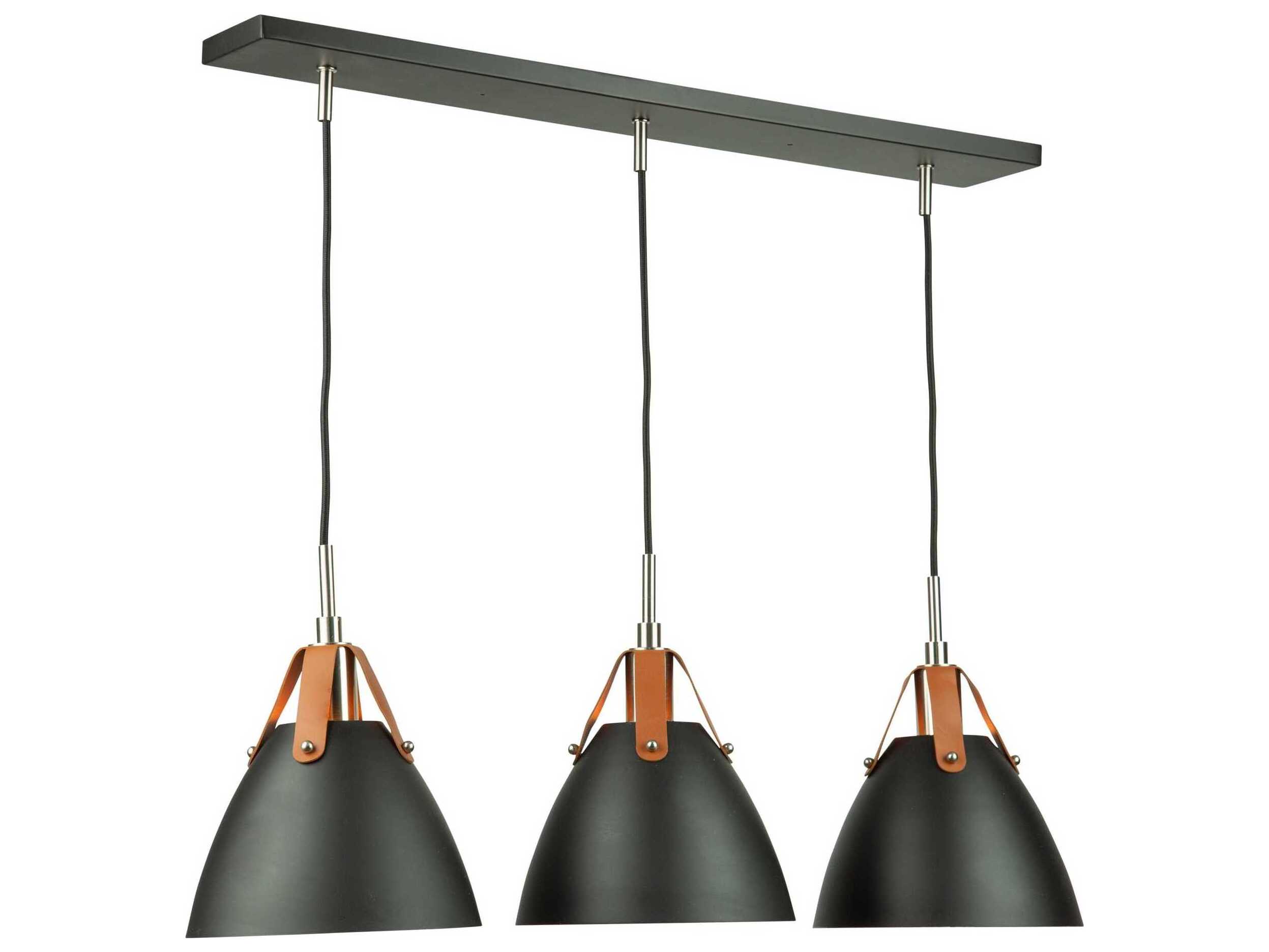 Artcraft Tote 3-Light Black Linear Island Pendant