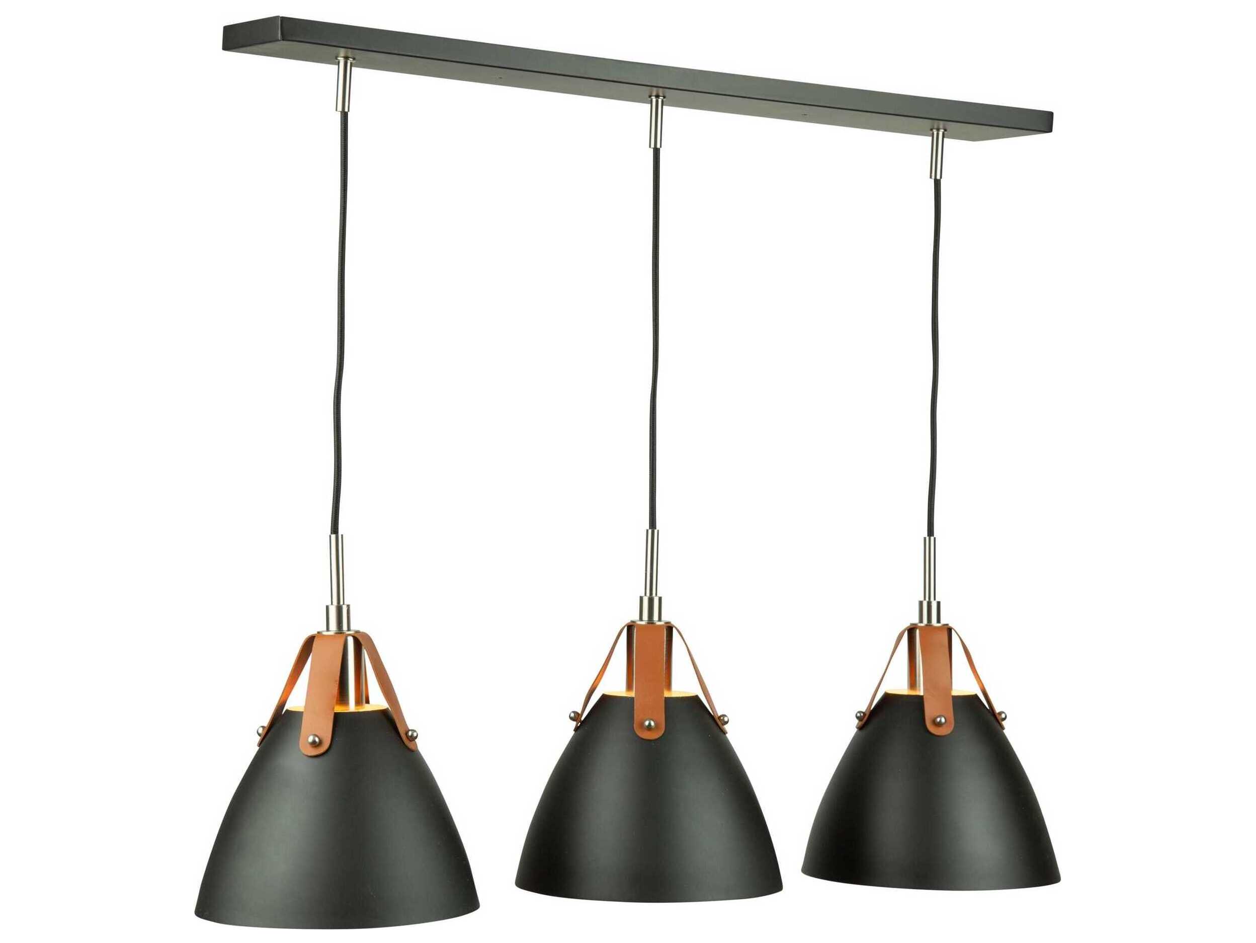 Artcraft Tote 3-Light Black Linear Island Pendant