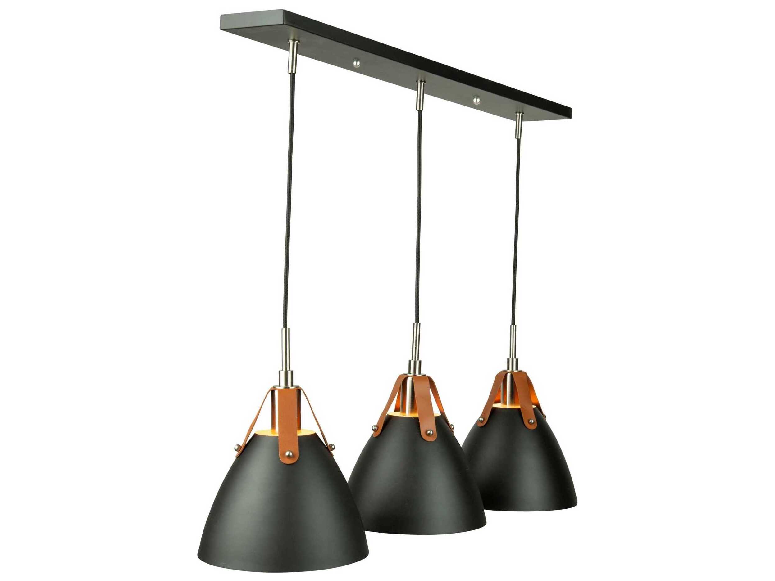 Artcraft Tote 3-Light Black Linear Island Pendant