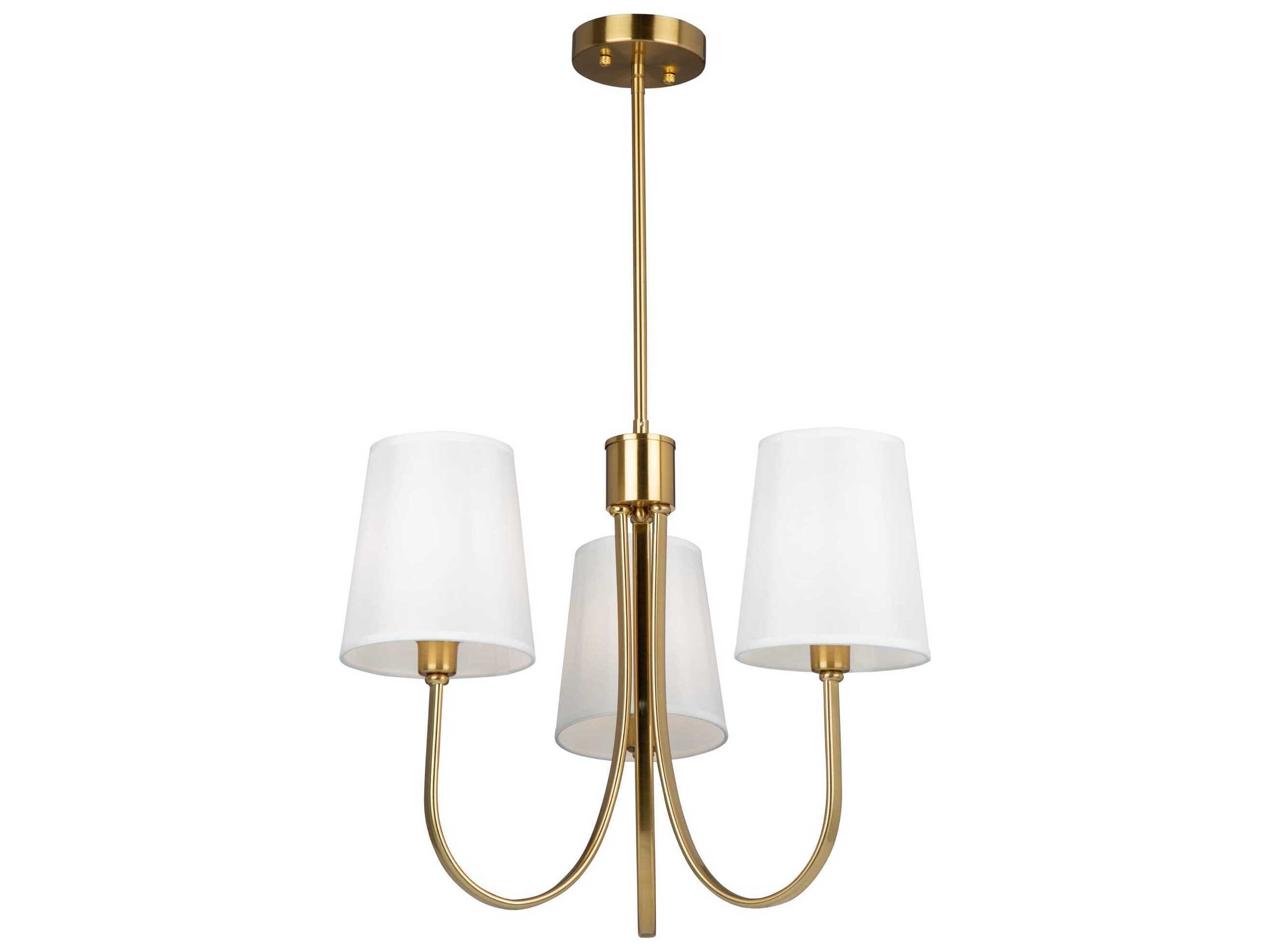Artcraft Rhythm 3-Light Brushed Gold Empire Chandelier